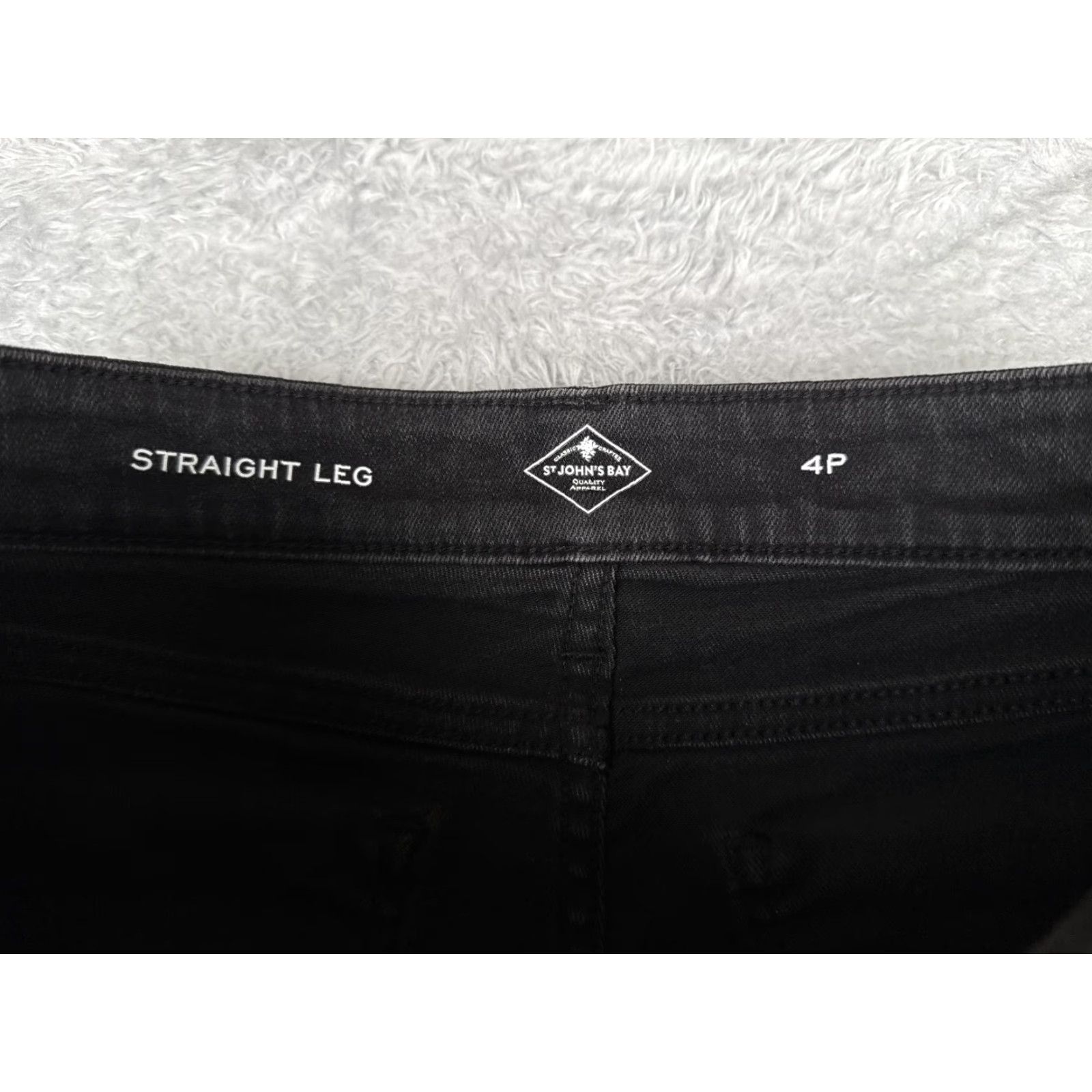 Vintage St. John's Bay Jeans Womens 4P Black Denim Straight Leg Petite Casual 5-Pocket Size 27" / US 4 / IT 40 - 6 Thumbnail