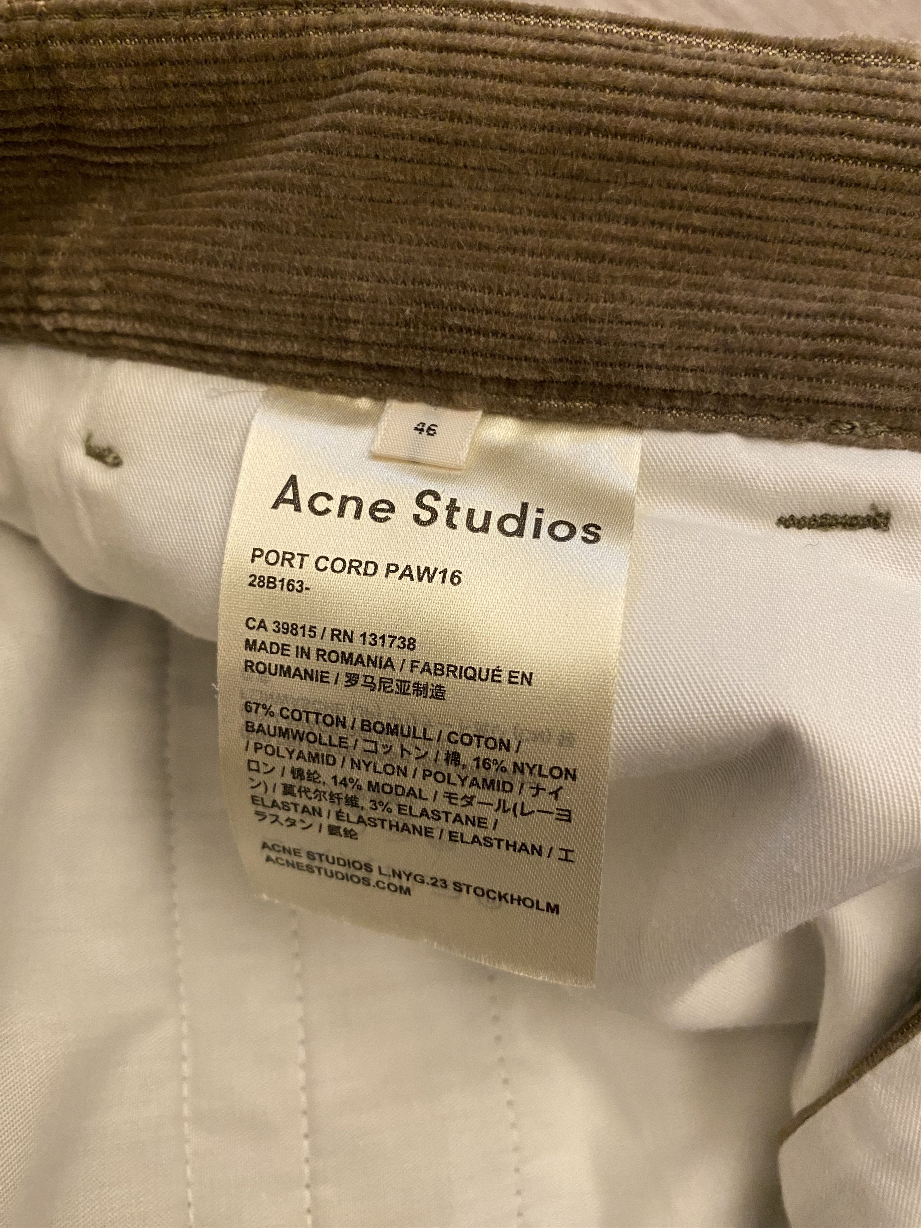 Acne Studios Port cord shorts PAW16 Size US 30 / EU 46 - 3 Thumbnail