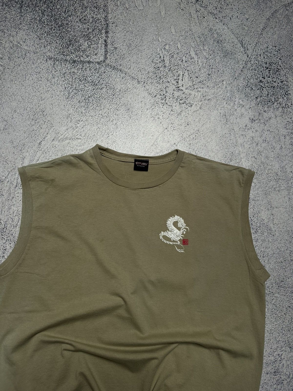 Stussy Vintage 90s Stussy Outdoor Dragon Print Tank Top T shirt Size US XL / EU 56 / 4 - 4 Thumbnail