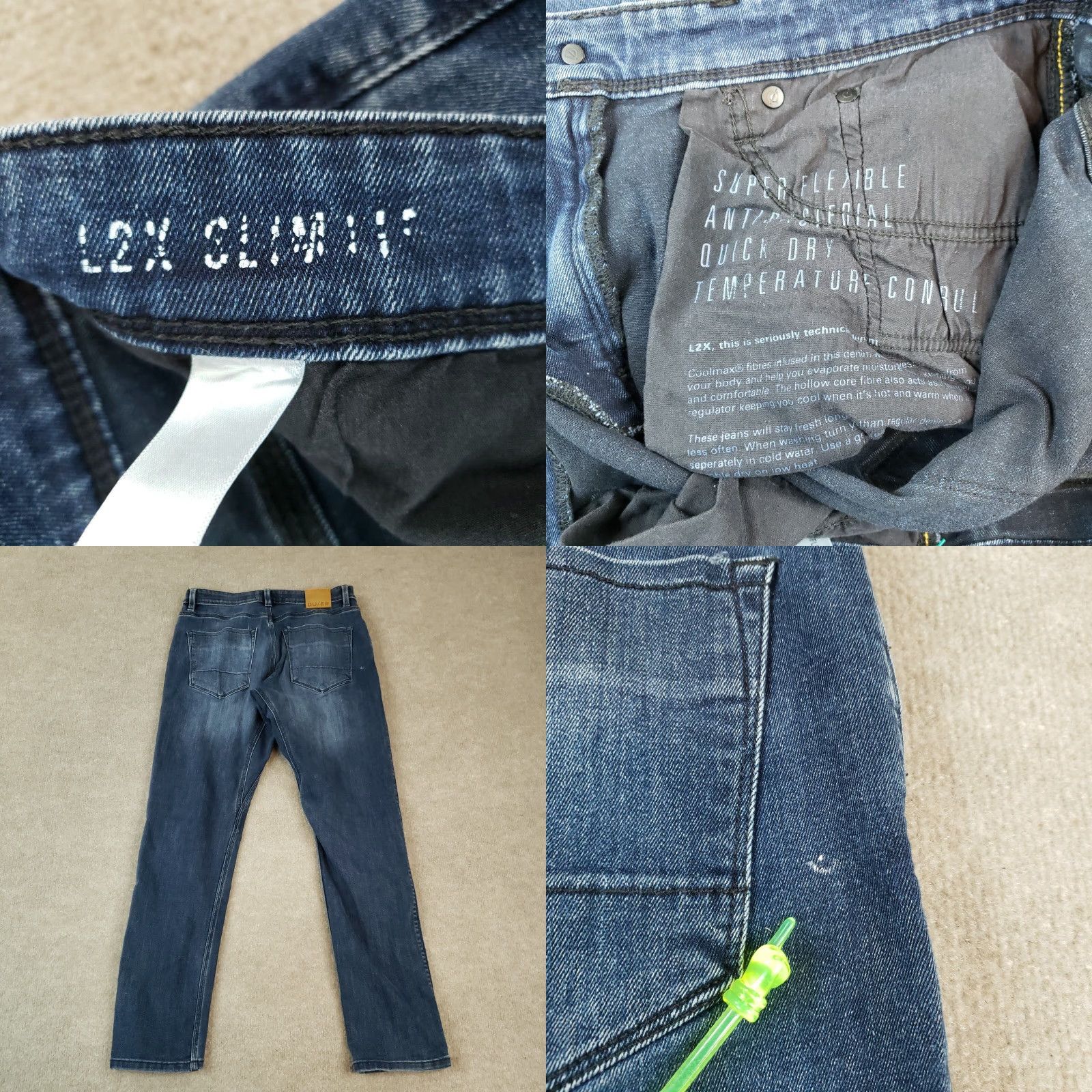Denime DU/ER Jeans Mens Size 30x29 Blue Denim L2X Slim Fit Straight Casual Size US 30 / EU 46 - 8 Thumbnail