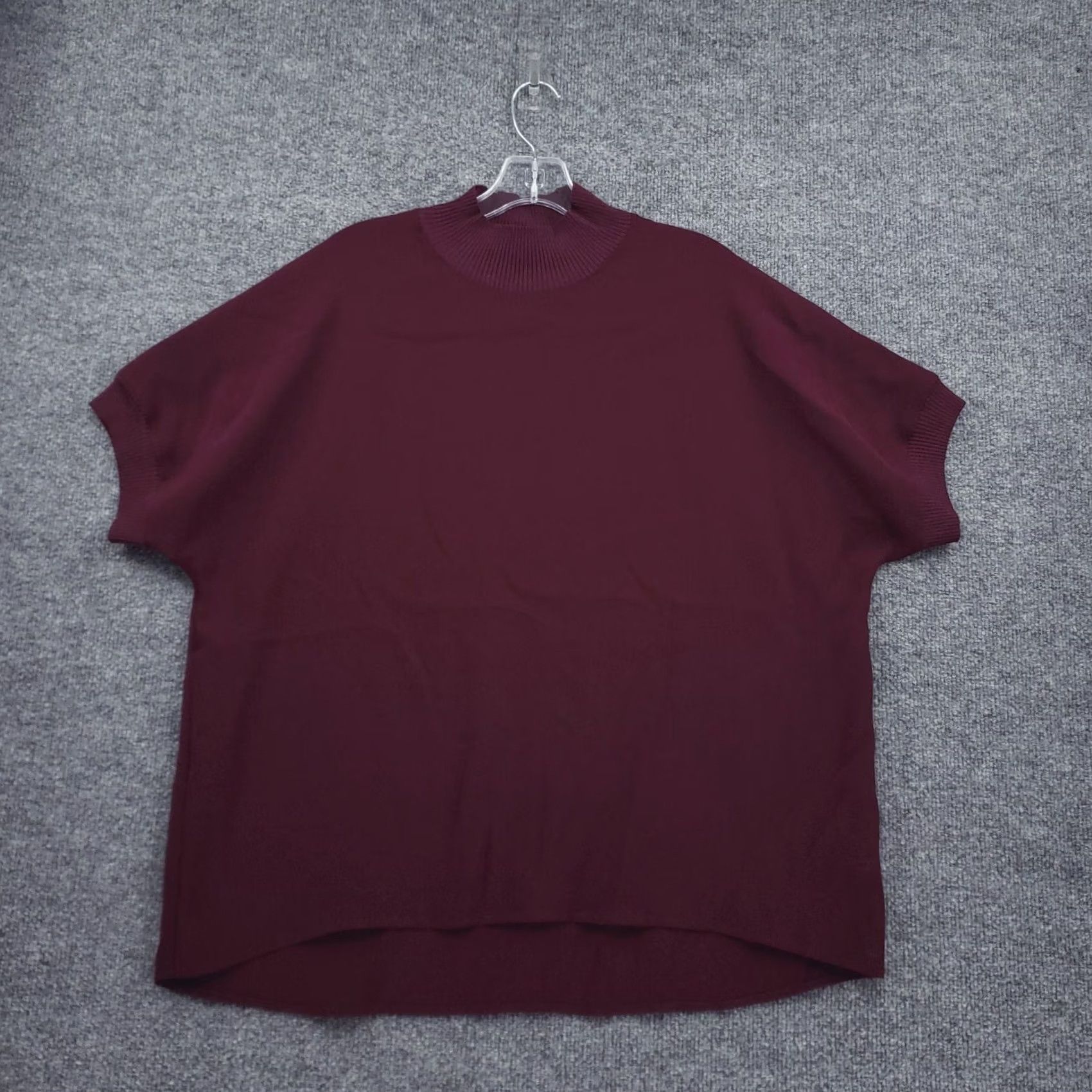 Calvin Klein Calvin Klein Blouse Womens L Red Mock Neck Short Sleeve Pullover Casual Size L / US 10 / IT 46 - 2 Thumbnail