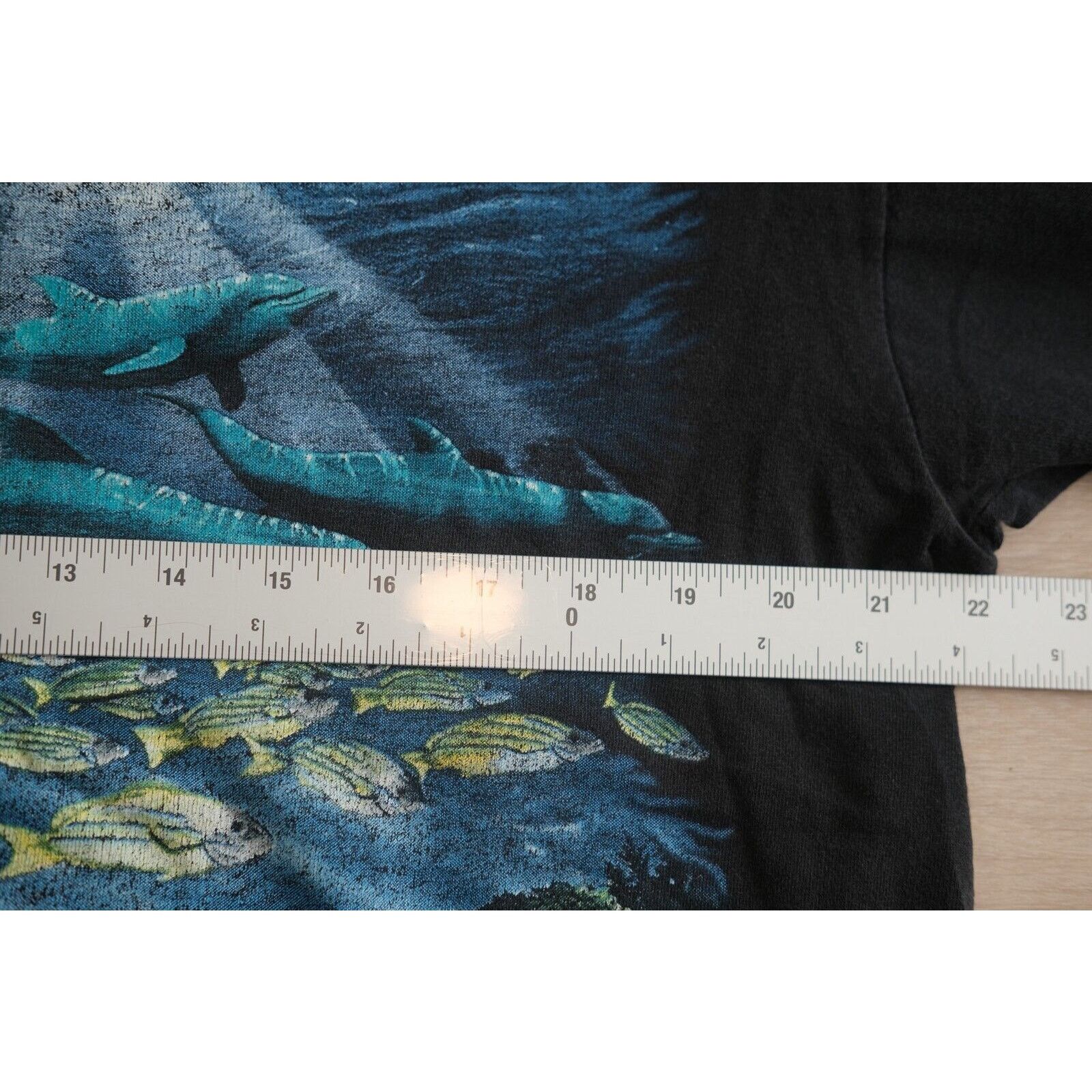 Anvil Vintage 90s Anvil Dolphins Fish Coral Seaweed Shirt XL Black Size US L / EU 52-54 / 3 - 4 Thumbnail