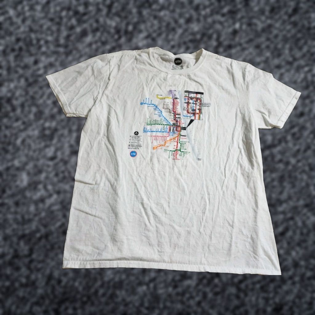 Vintage Womens XL CTA Chicago Transit Authority Map T Shirt Size XL / US 12-14 / IT 48-50 - 1 Thumbnail