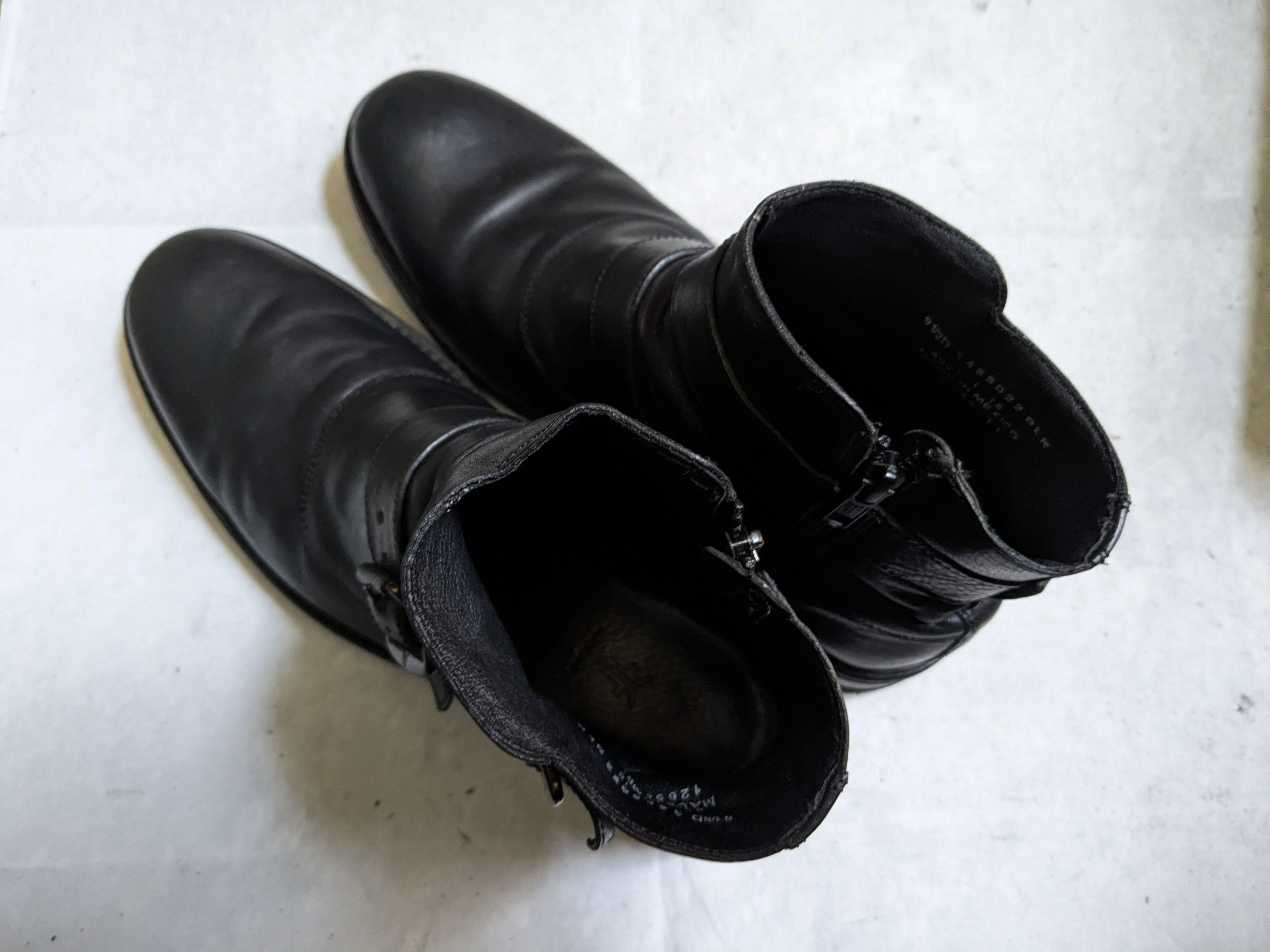 Frye Frye Engineer Boots Black Leather 9.5 D Strap Buckle Size US 9.5 / EU 42-43 - 16 Thumbnail