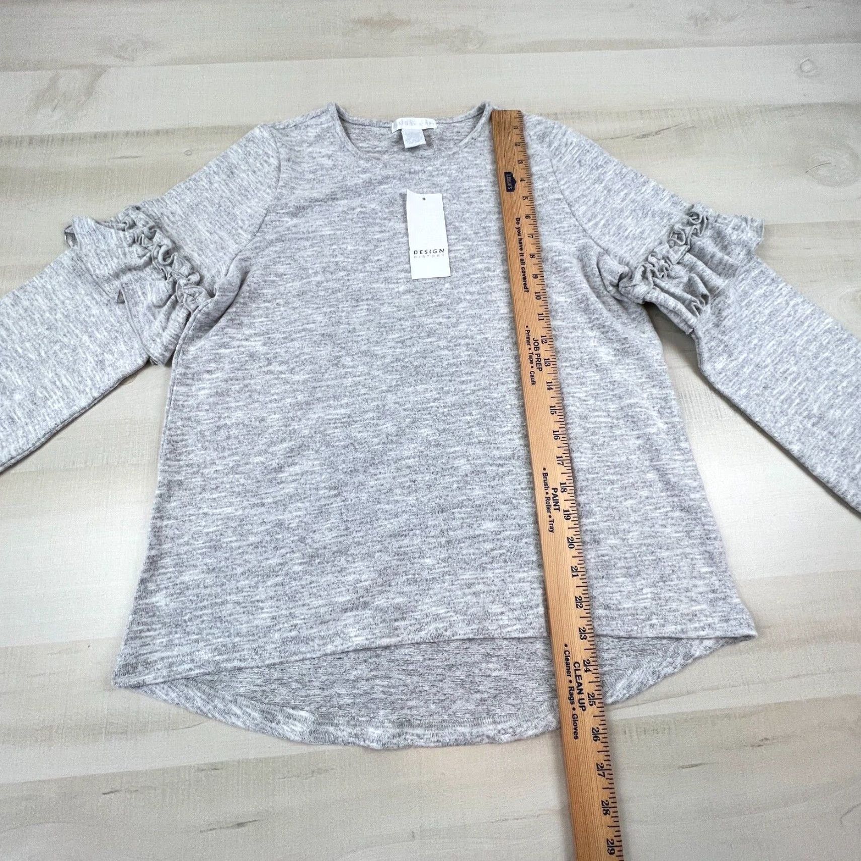 Vintage Design History Womens Sweater Large Extra Large Gray Ruffled Long Sleeves Soft Casual New Size L / US 10 / IT 46 - 5 Thumbnail