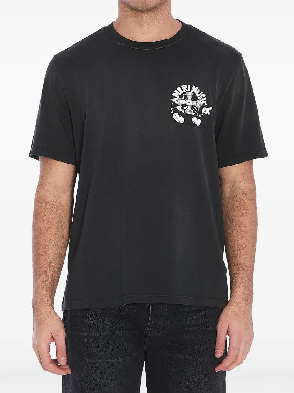 Amiri o1h1sh10525 Music Record T-Shirt in Black Size US XL / EU 56 / 4 - 6 Thumbnail
