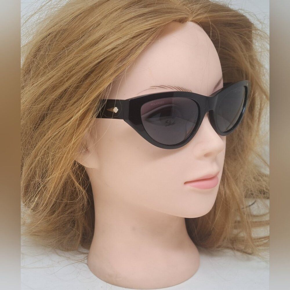 Rag & Bone rag & bone Sunglasses Black Smoke Gray Cat-Eye Polarized RN Size ONE SIZE - 8 Thumbnail