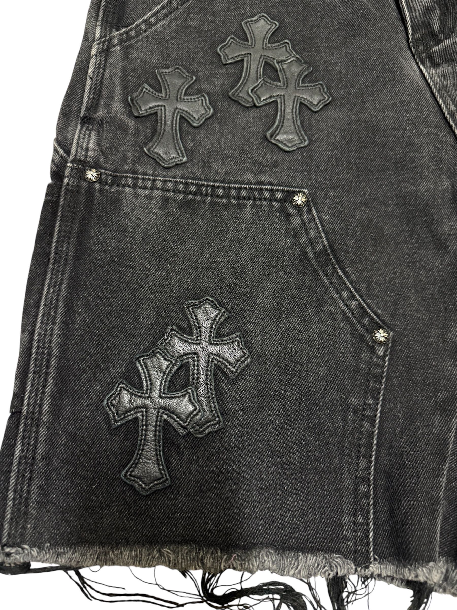 If Six Was Nine KB Cross Patches Chrome Hearts Style Shorts Carpenter Jeans Size US 29 - 6 Thumbnail