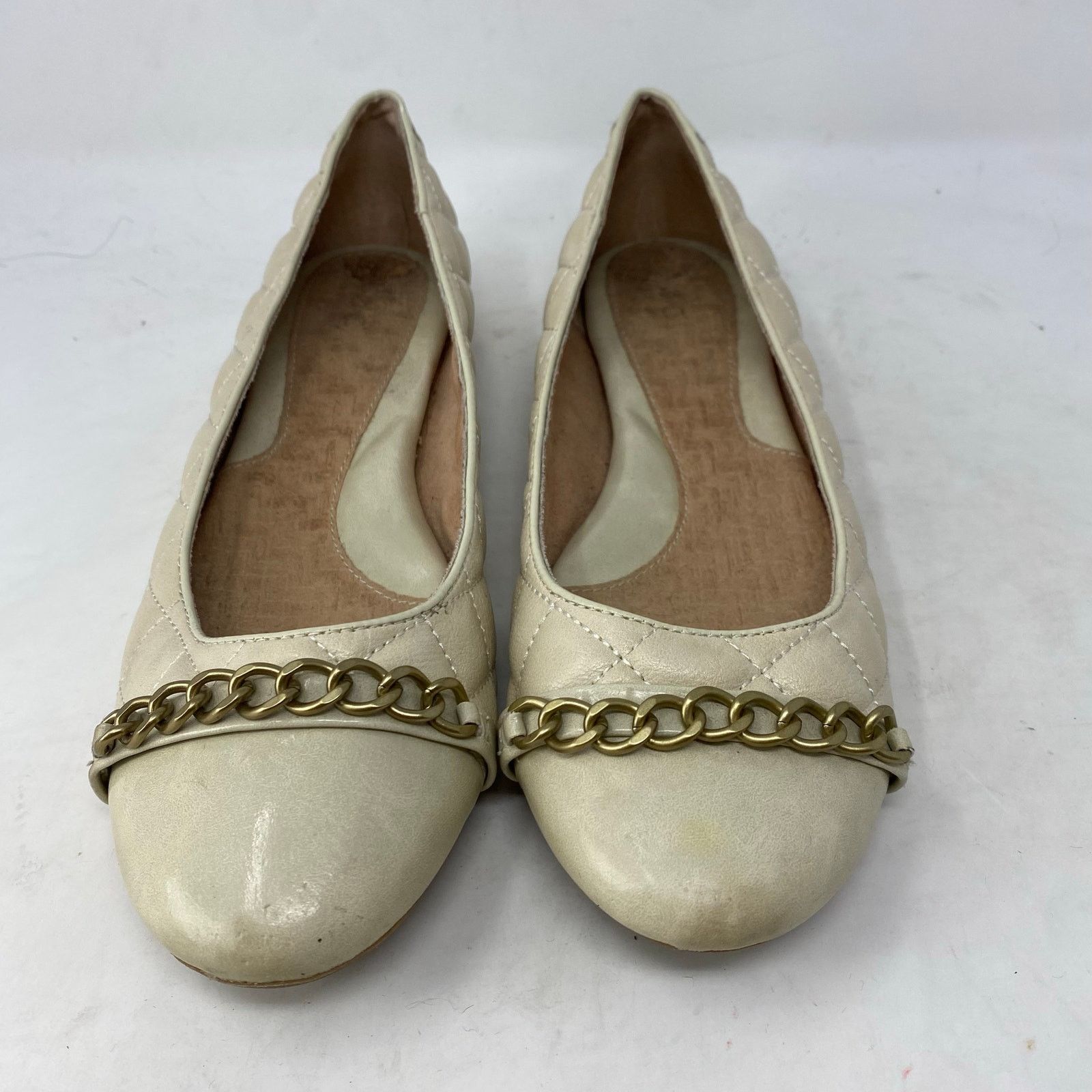 Boc Boc White Quilted Flats Chain Detail Shoes Womens Size 9 Size US 9 / IT 39 - 3 Thumbnail