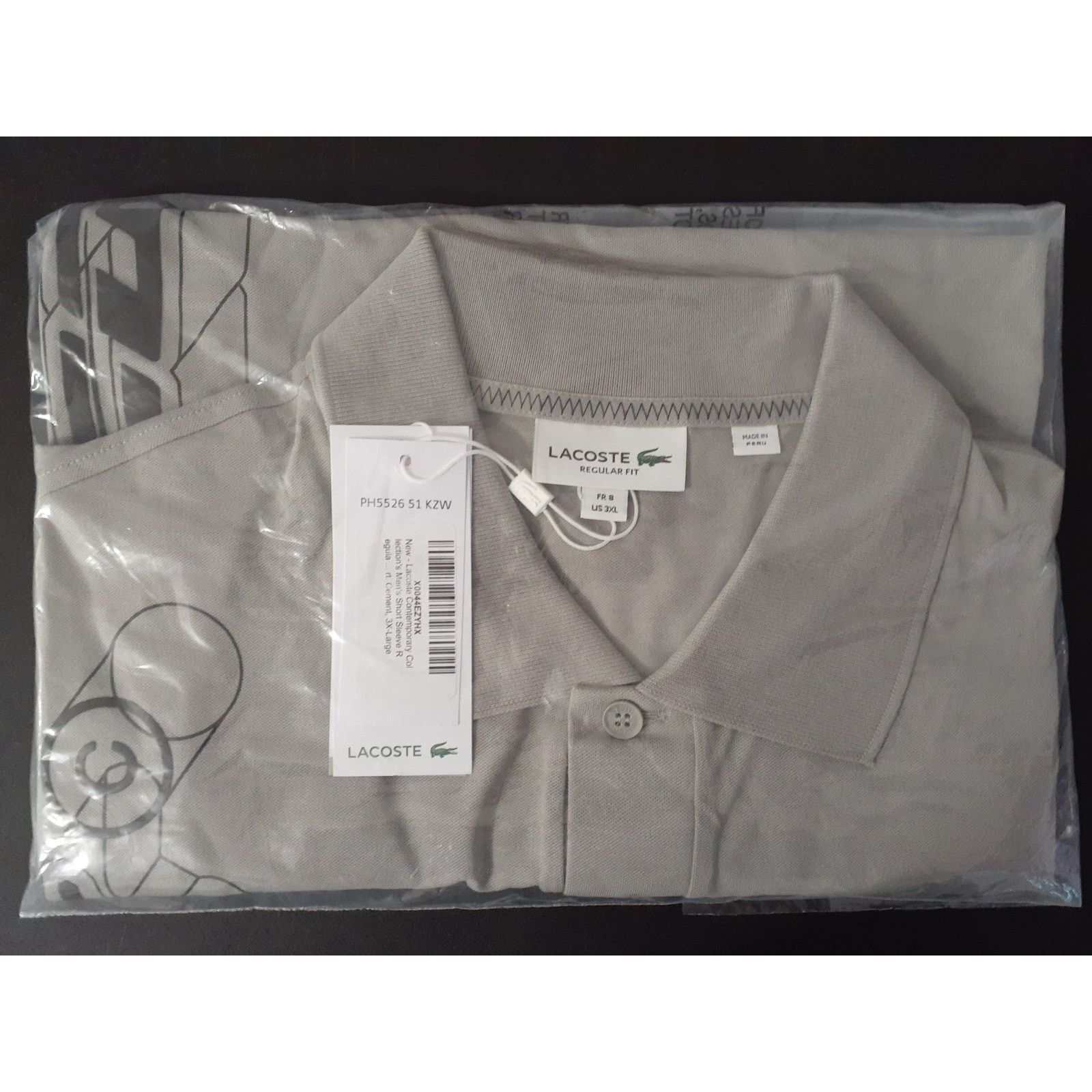 Lacoste Lacoste Men's Short Regular Fit Pique Graphic Polo 3XL Size US XXL / EU 58 / 5 - 2 Thumbnail