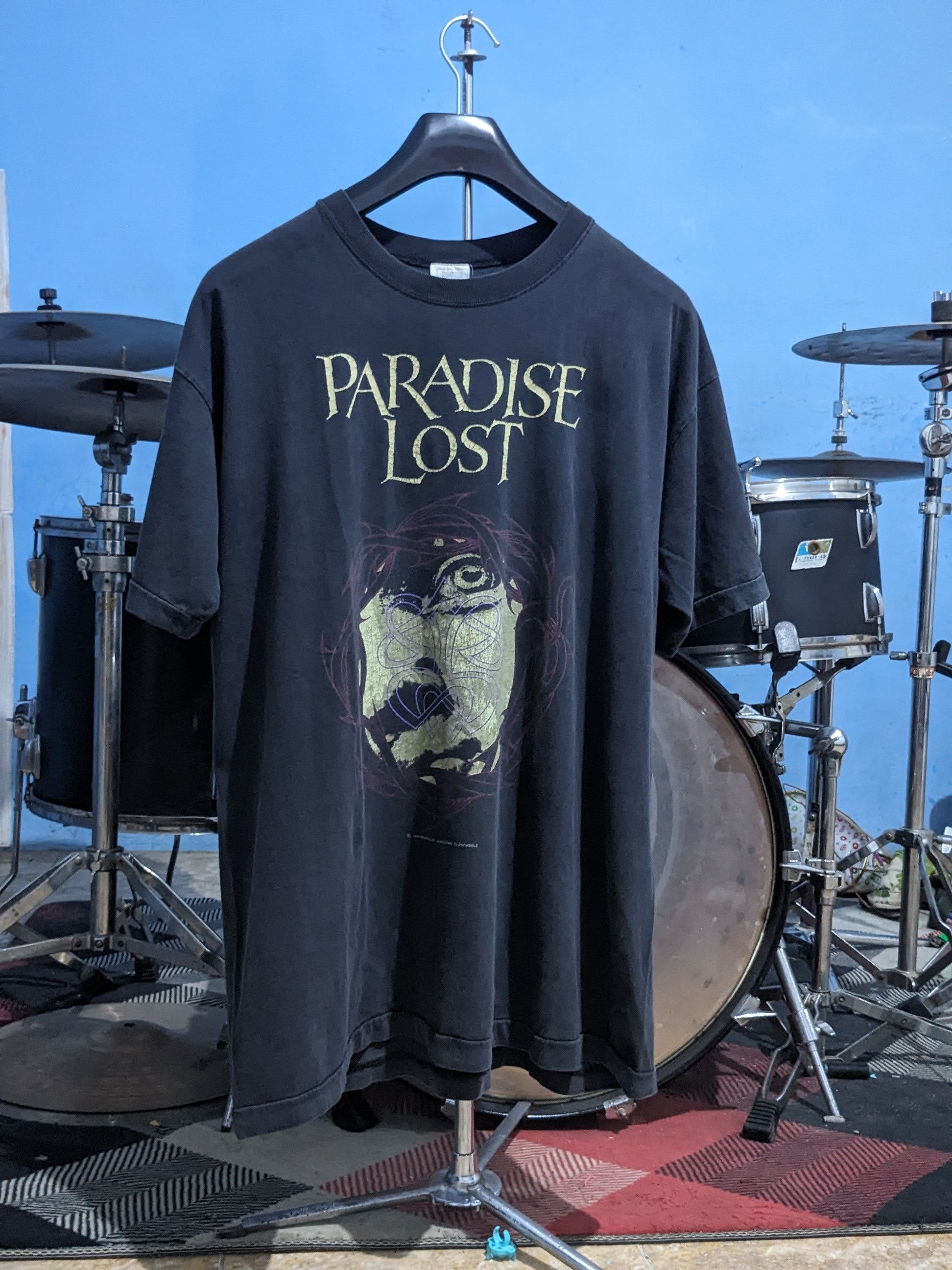 image of Vintage Paradise Lost Icon Copyright 1993 in Faded Black, Men's (Size XL)