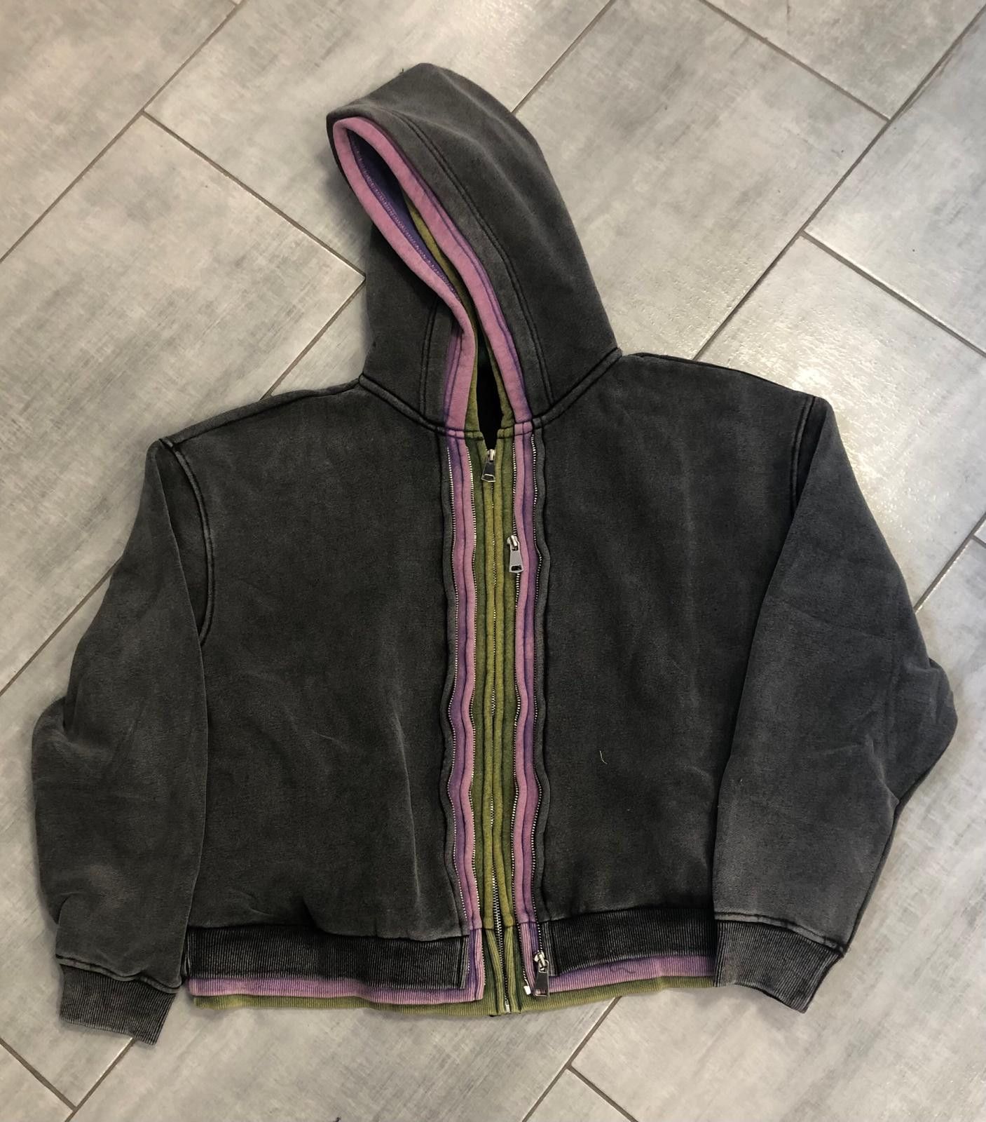 Vintage Gv Gallery x Raspberry Hills 3 Zip Spliced Hoodie Size M | Grailed