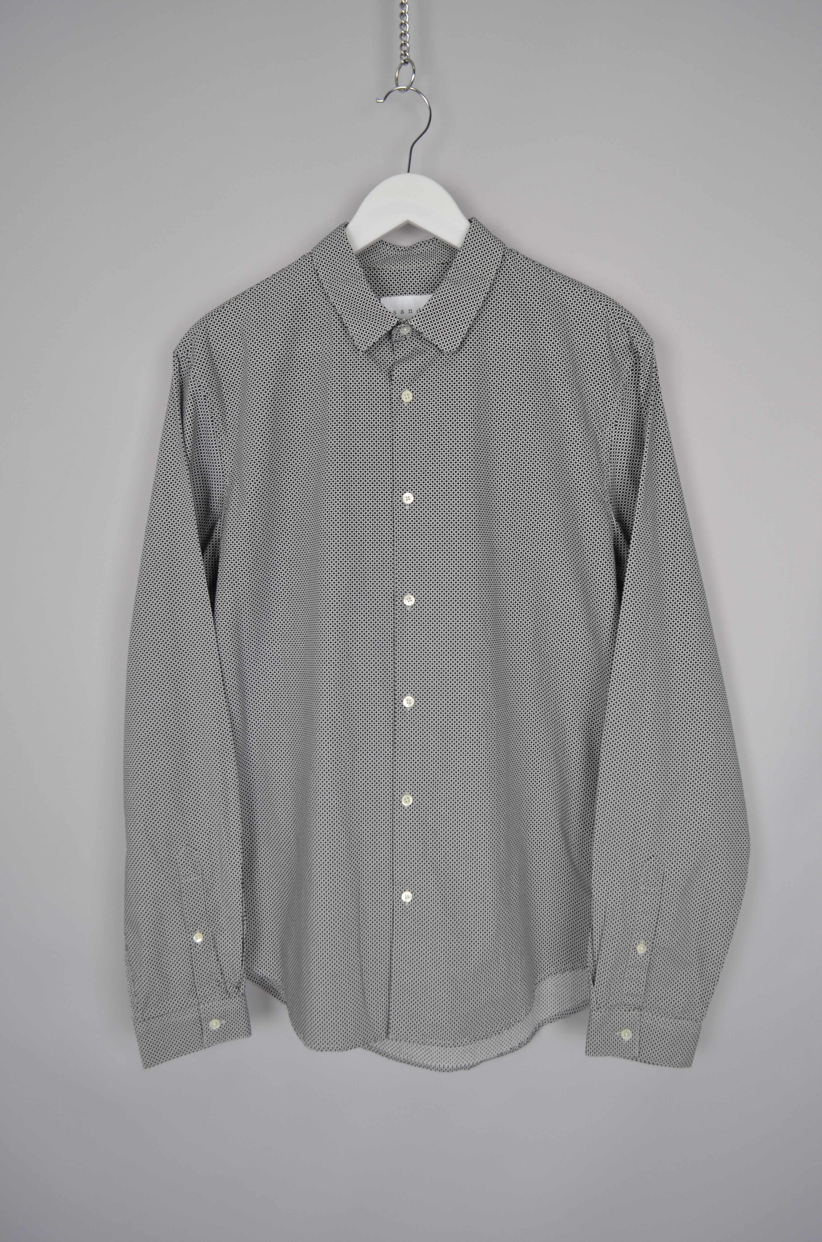 SANDRO White Black Abstract Print Shirt Size L