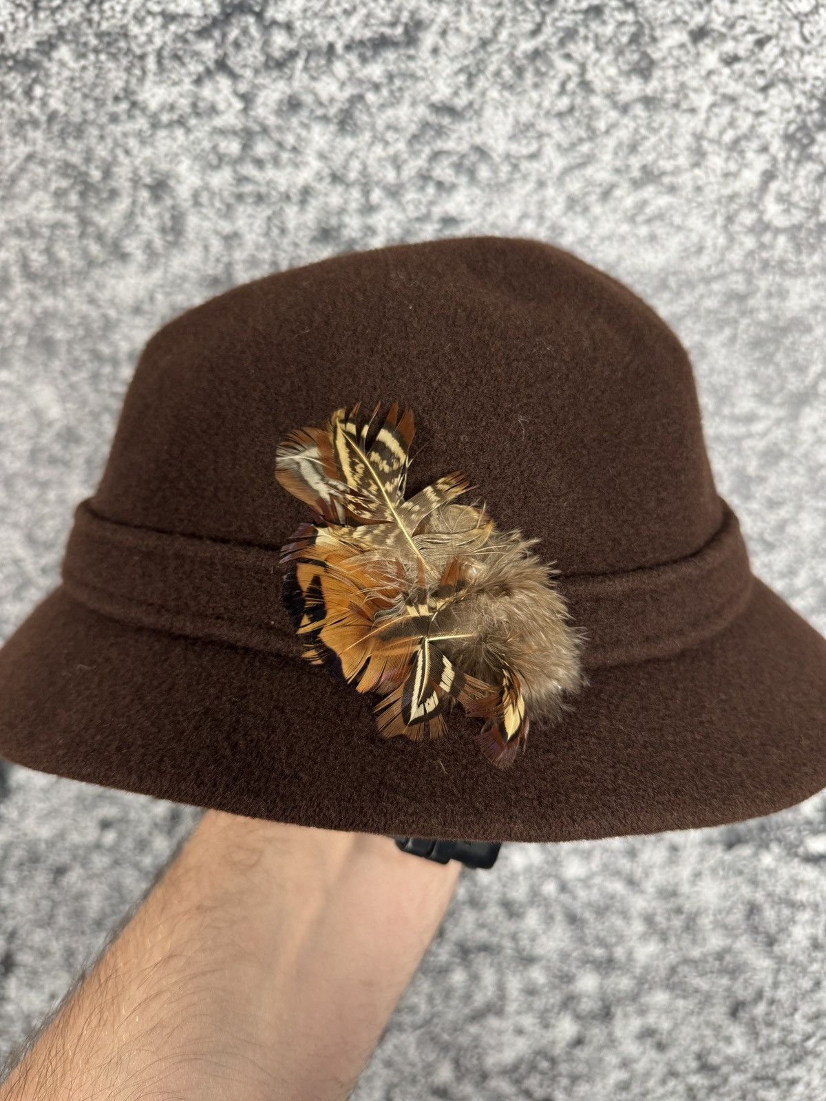 Kangol Vintage Kangol Design Wool Fedora Hat With Feather England Size 28 - 2 Thumbnail