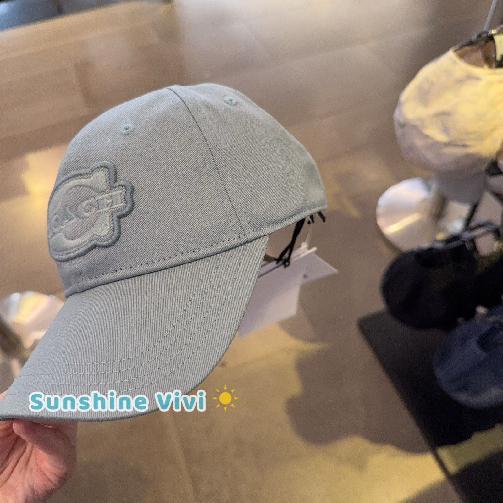 Coach NWT Coach Unisex Soho Flat Brim Baseball Hat Sea Mist CCQ59 Size ONE SIZE - 2 Thumbnail