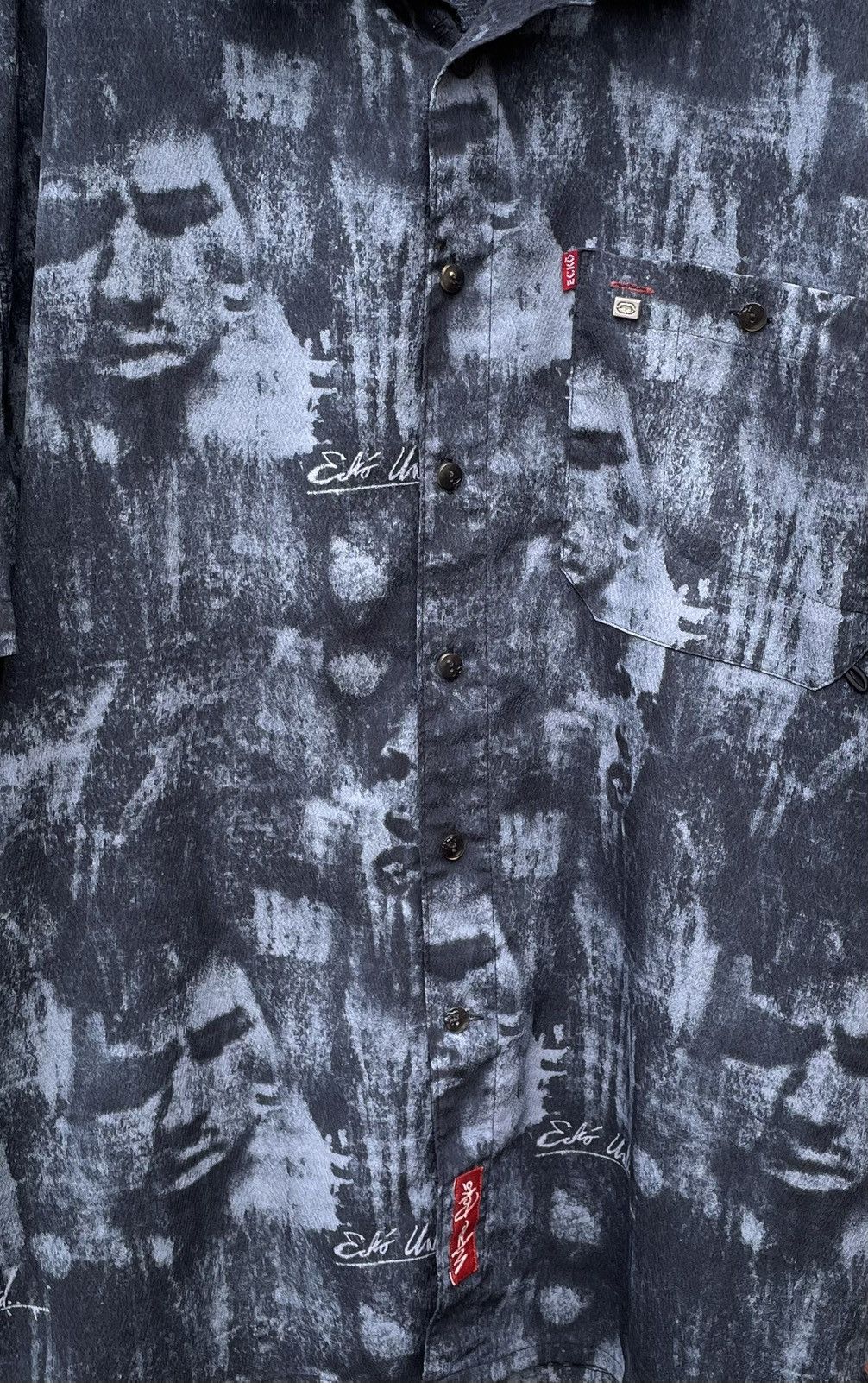 Marc Ecko Rare Vintage Y2k Marc Echo Faces AOP button Shirt Size US XL / EU 56 / 4 - 3 Thumbnail