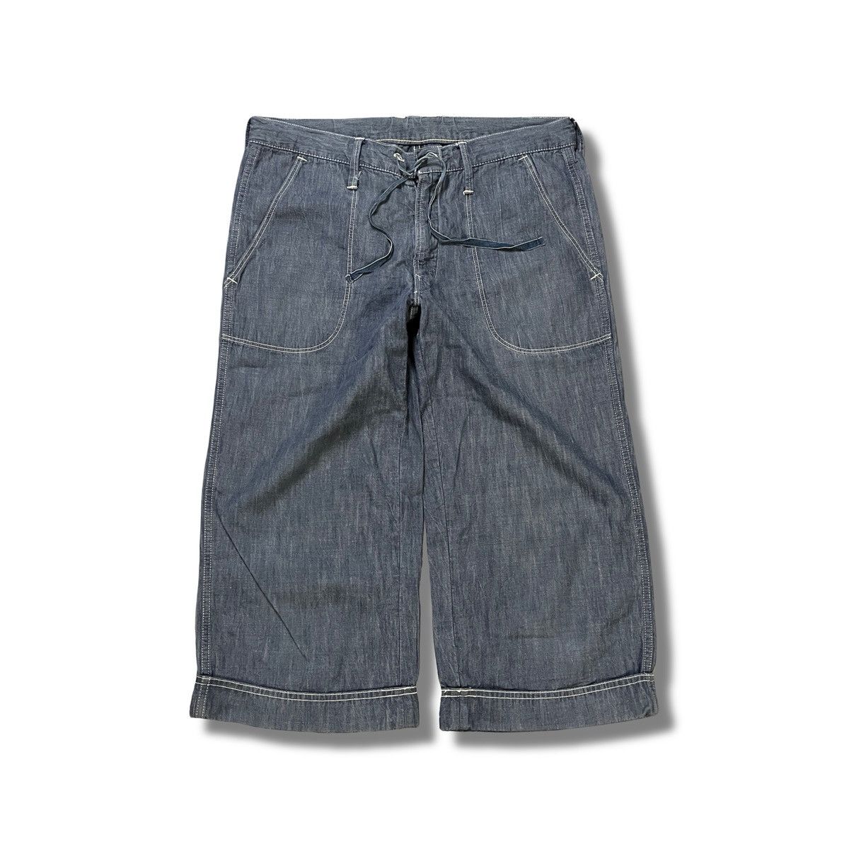 45rpm 45RPM Indigo Chambray Wide Cropped Work Pants Made in Japan Size US 29 - 1 Thumbnail