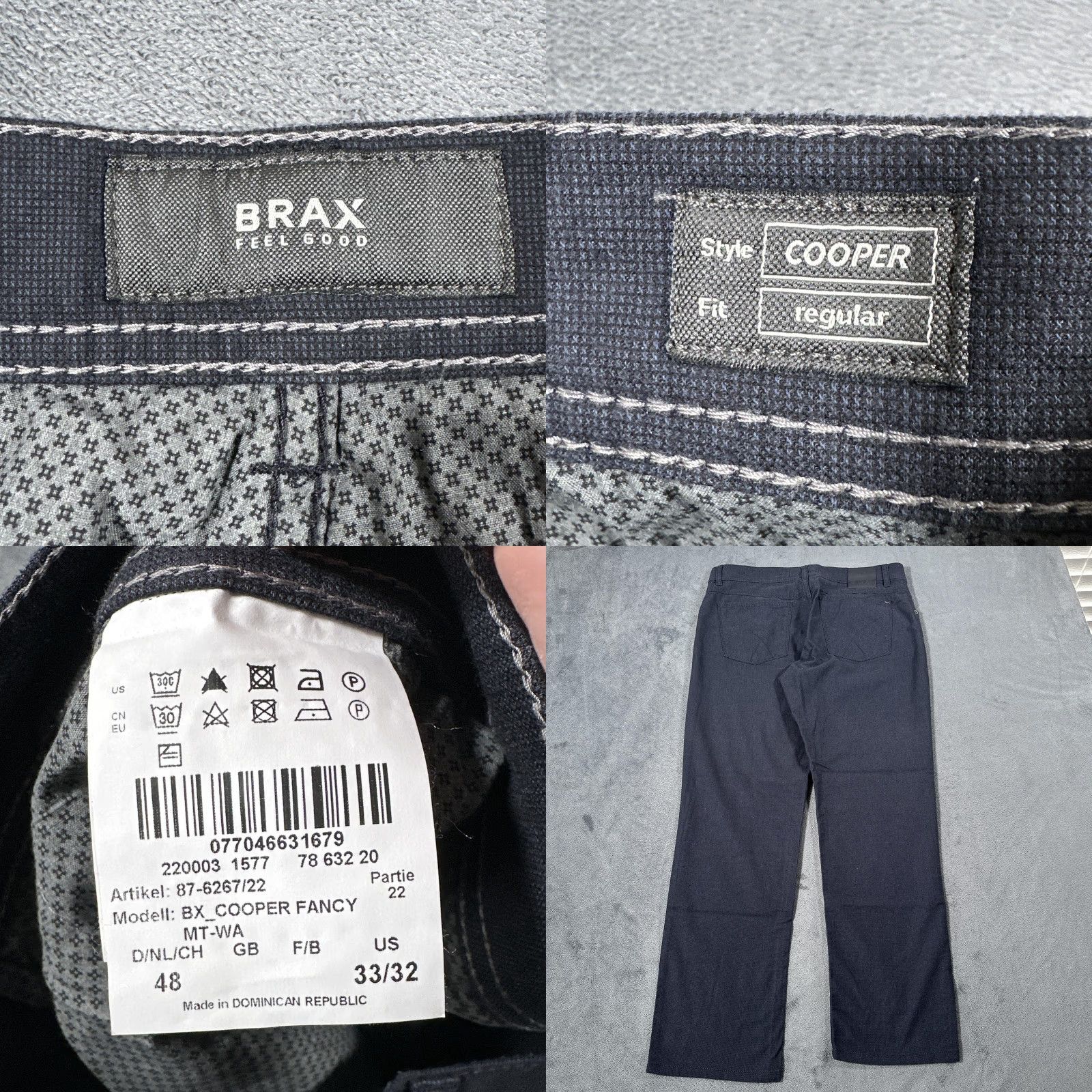 BRAX BRAX Feel Good Cooper Regular Fit Pants - Men - 33x28 - Dark Blue - Chino - Five Pocket - Flat Front - Stretch/Comfort - Business Casual Travel - Mens Size US 33 - 8 Thumbnail