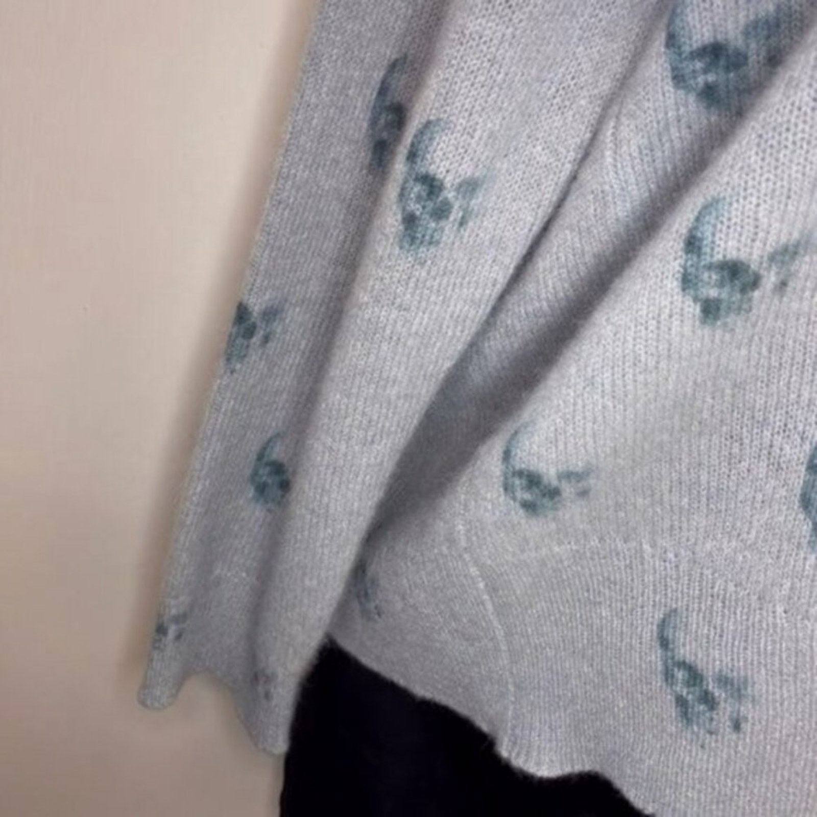 360Cashmere Skull Cashmere Indie Skull Print Sweater Teal S Size S / US 4 / IT 40 - 4 Thumbnail