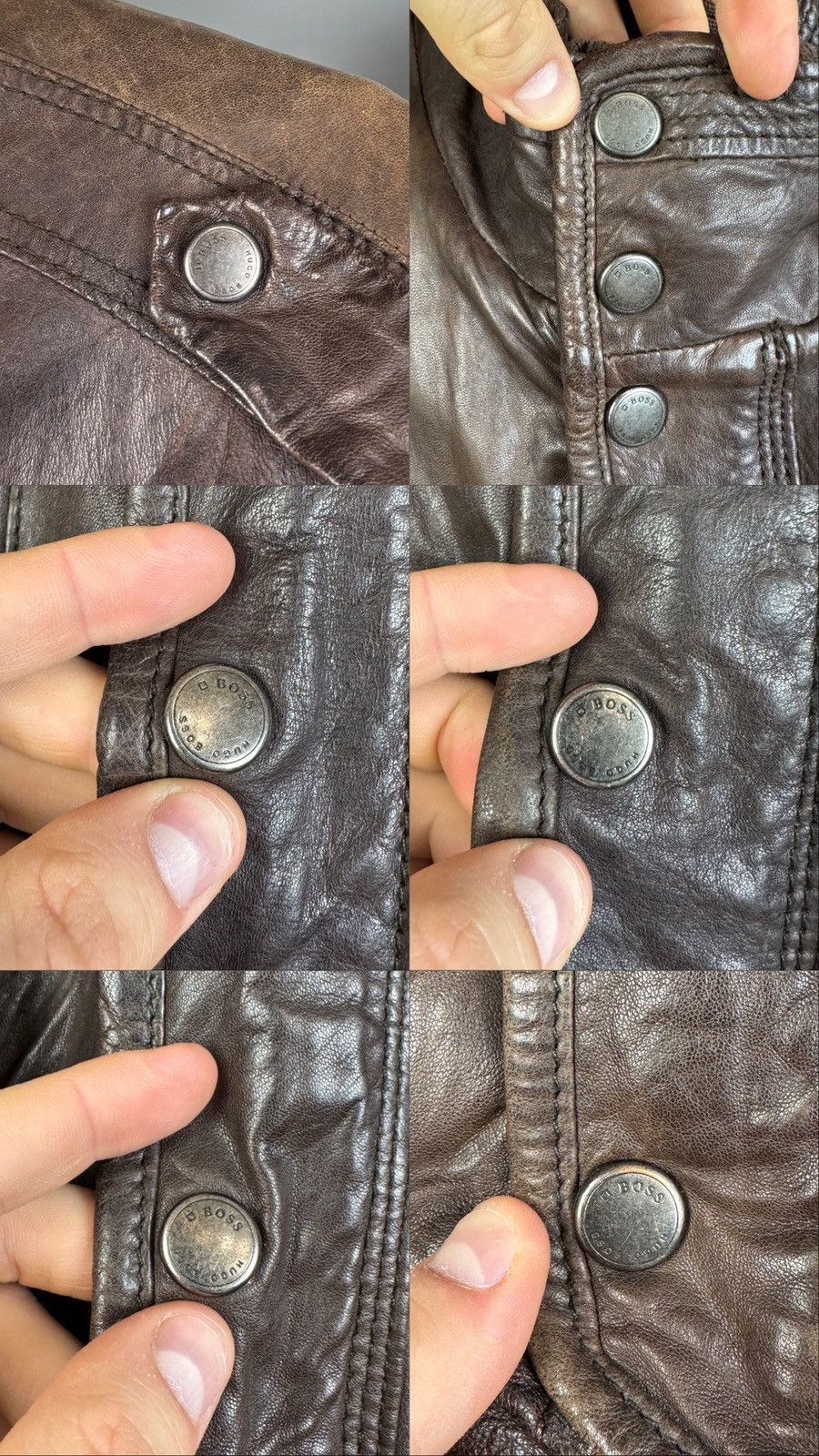 Hugo Boss Hugo Boss Men's Brown Genuine Leather Field Jacket Size US L / EU 52-54 / 3 - 9 Thumbnail