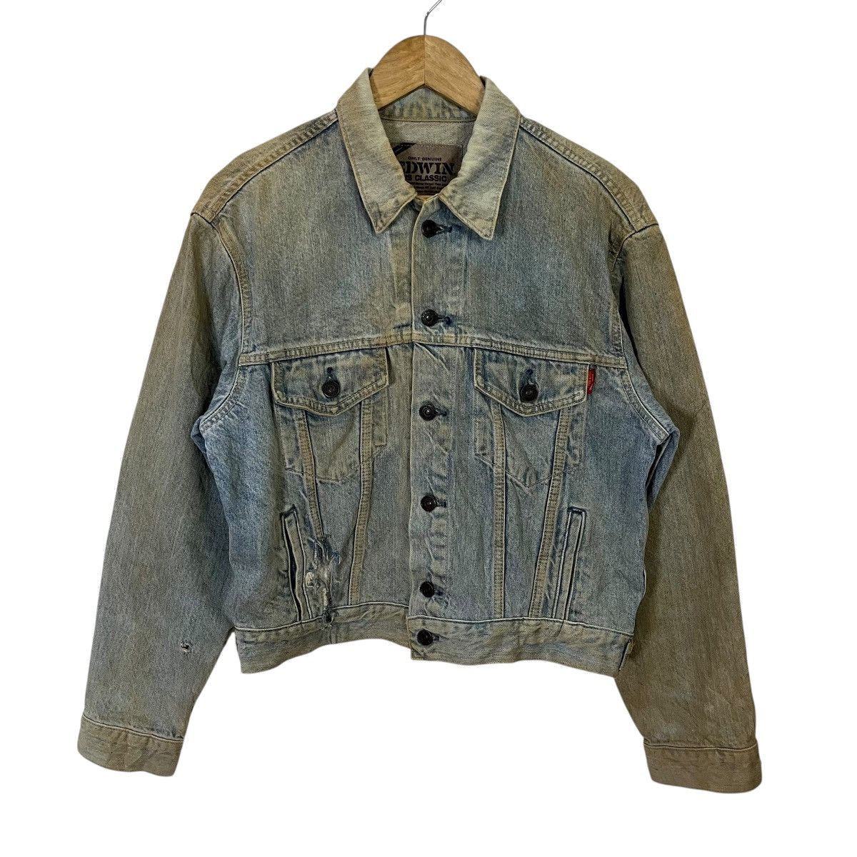 Edwin Vintage 90s Edwin Distressed Denim Jacket Size US M / EU 48-50 / 2 - 1 Thumbnail