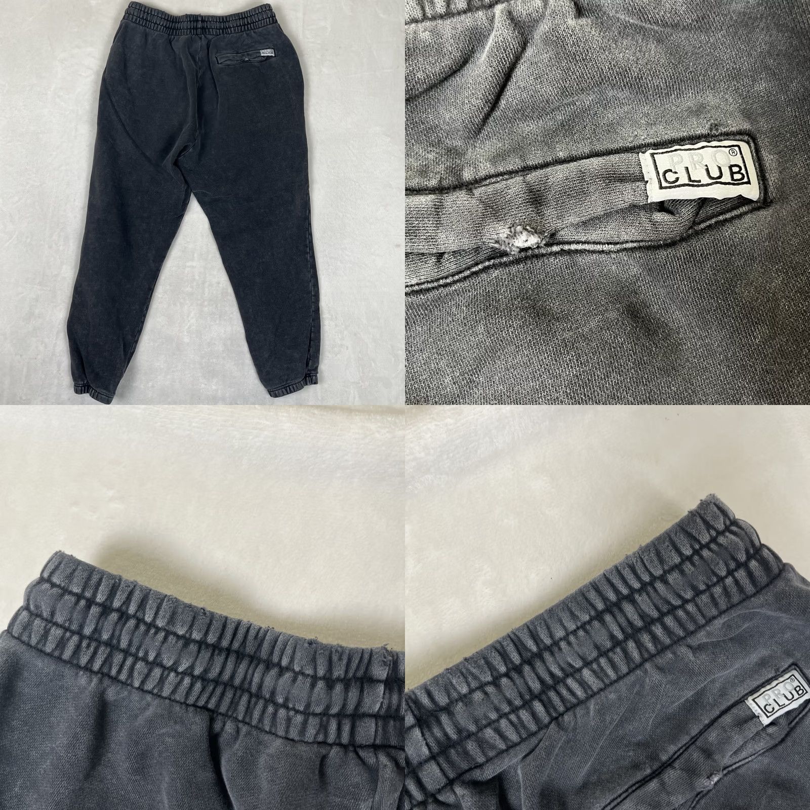 Vintage Pro Club Sweatpants Women's Large Charcoal Dark Gray Cargo Adjustable Comfort Size 36" / US 14 / IT 50 - 8 Thumbnail