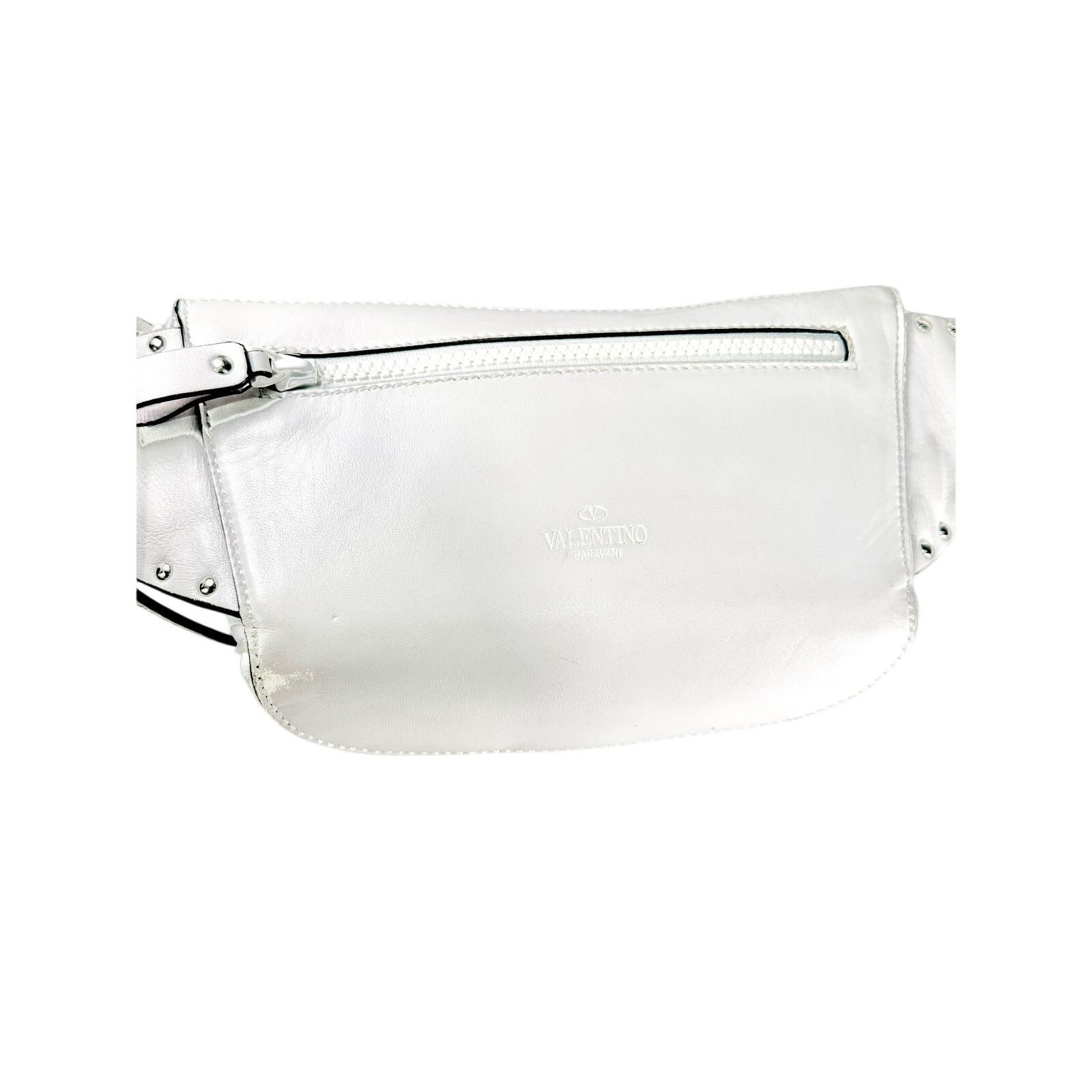 Valentino VALENTINO GARAVANI Leather Rockstud Spike Belt Bag White Size ONE SIZE - 3 Thumbnail