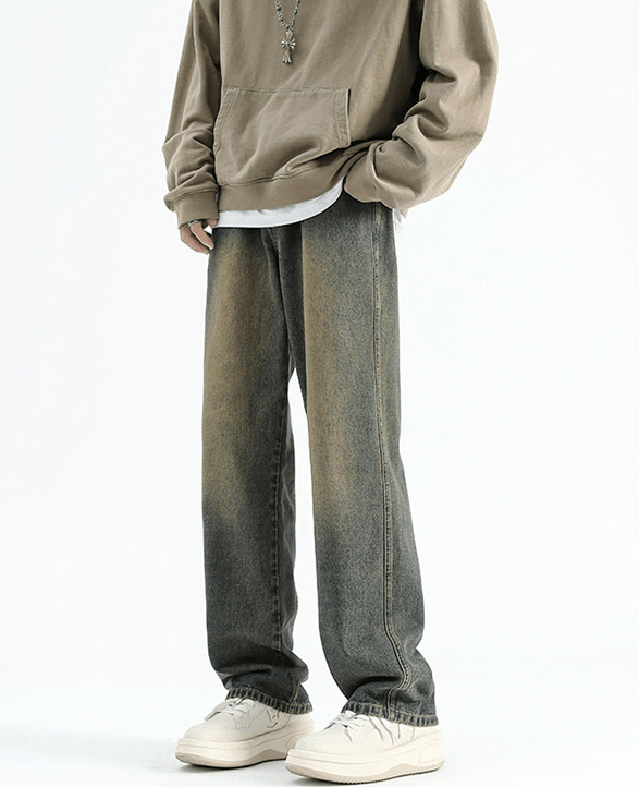 Japanese Brand × Jean High street straight men's distressed retro baggy jeans Size US 32 / EU 48 - 2 Thumbnail