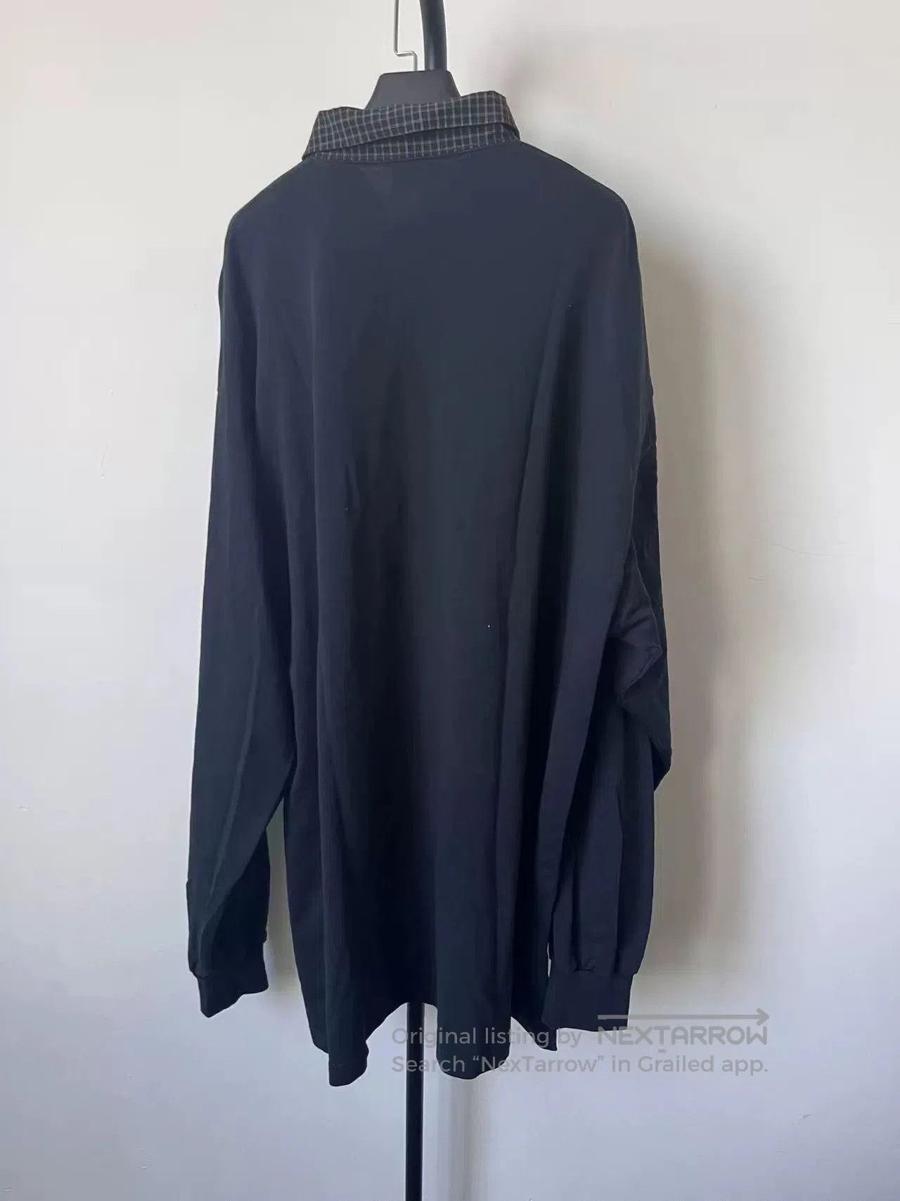 Balenciaga Balenciaga Check Collar Long Sleeve Polo. Size US XL / EU 56 / 4 - 2 Thumbnail