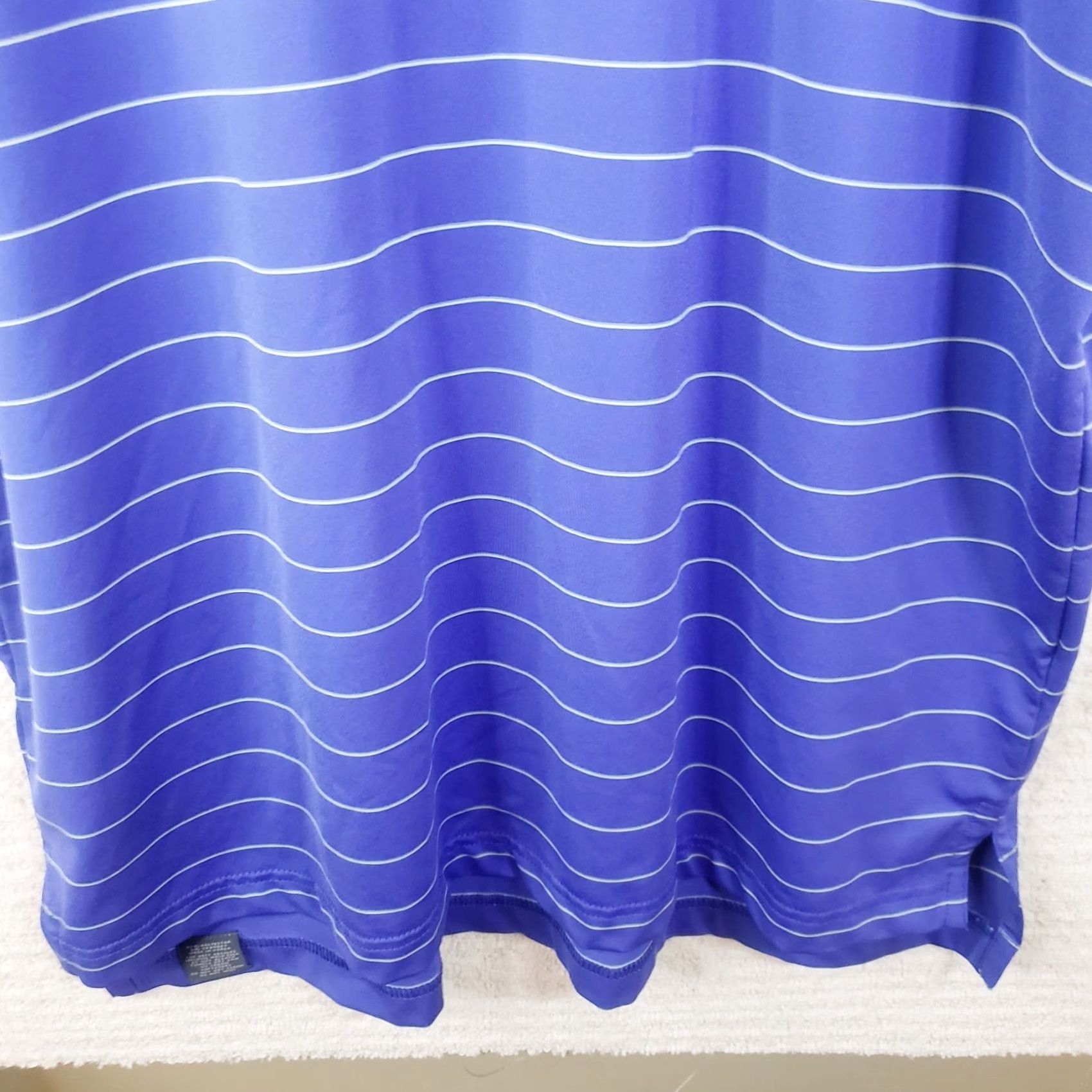 Vintage Turtleson Polo Shirt Mens Large Striped Purple Cobblestone Logo Golf Performance Short Sleeve Size US L / EU 52-54 / 3 - 6 Thumbnail