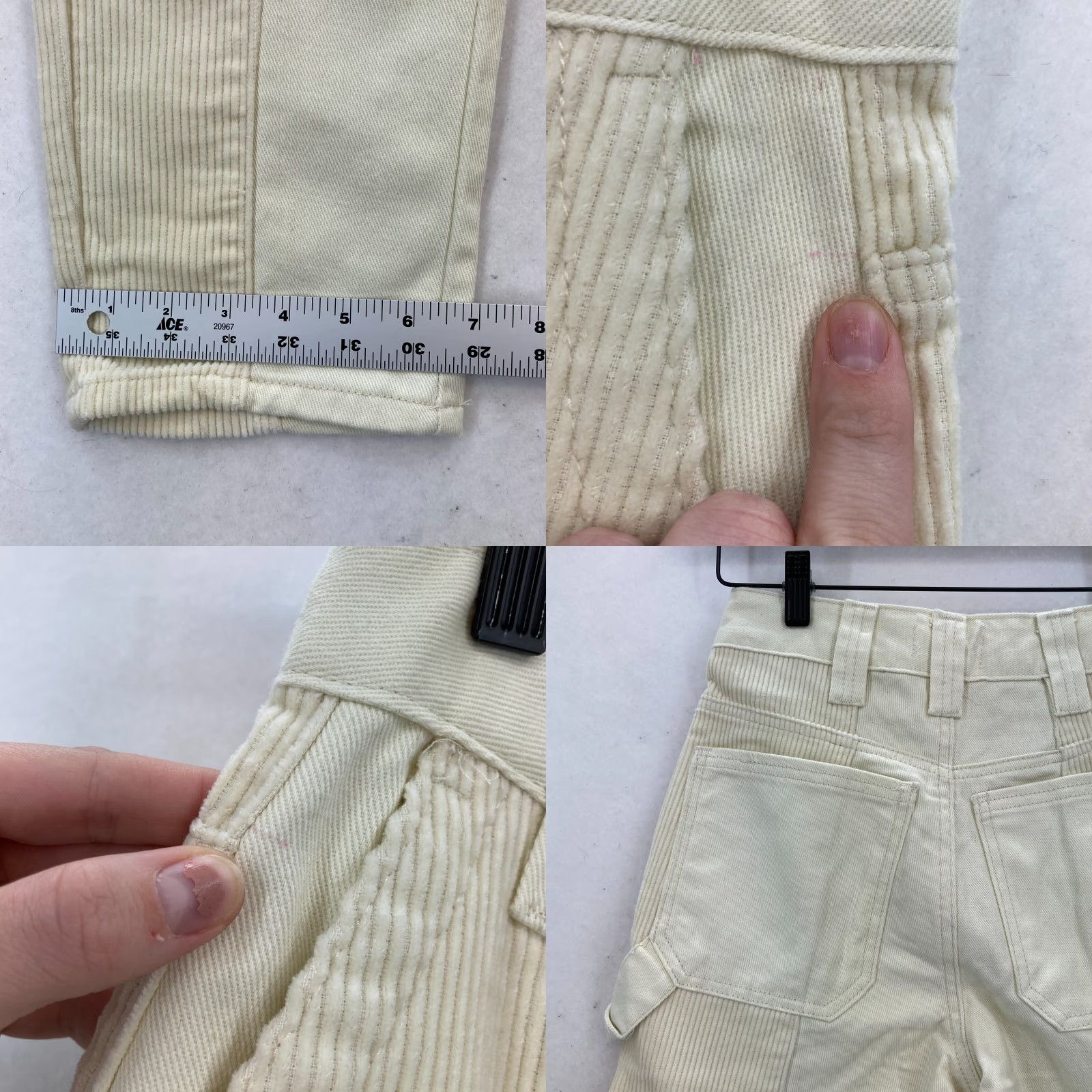 Vintage Cali 1850 Los Angeles Corduroy Carpenter Pants Women's XS Beige Cargo Utility Pants Size 26" / US 2 / IT 38 - 9 Thumbnail