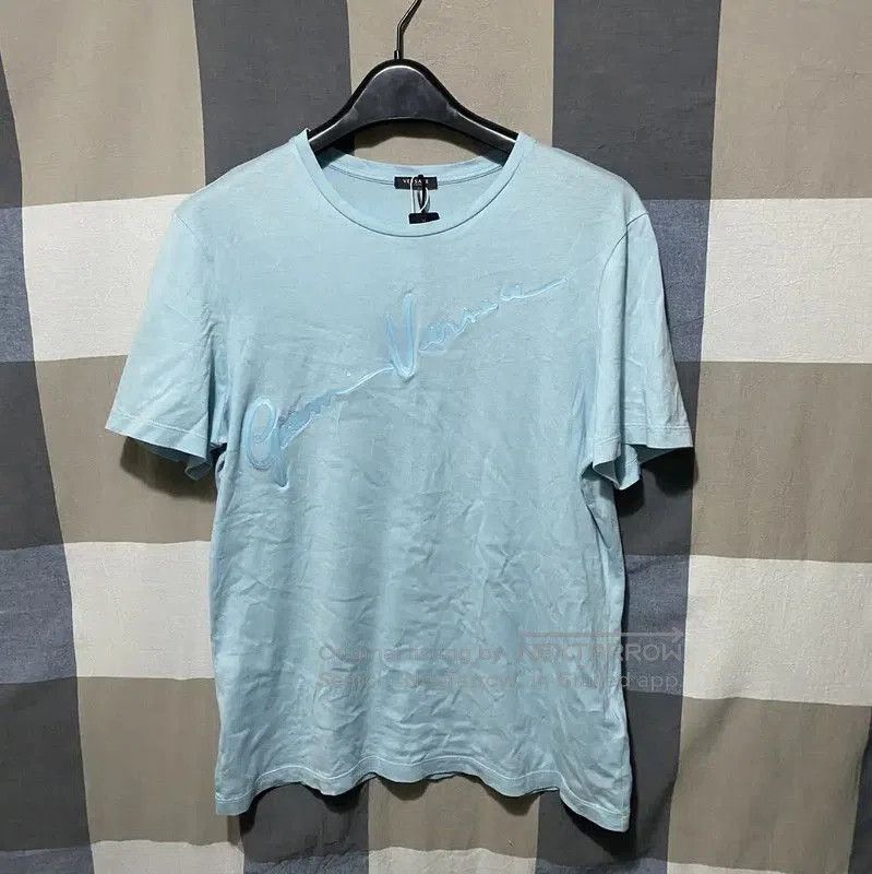 Versace Versace Light Blue Cotton T-Shirt for Men . Size US M / EU 48-50 / 2 - 1 Thumbnail