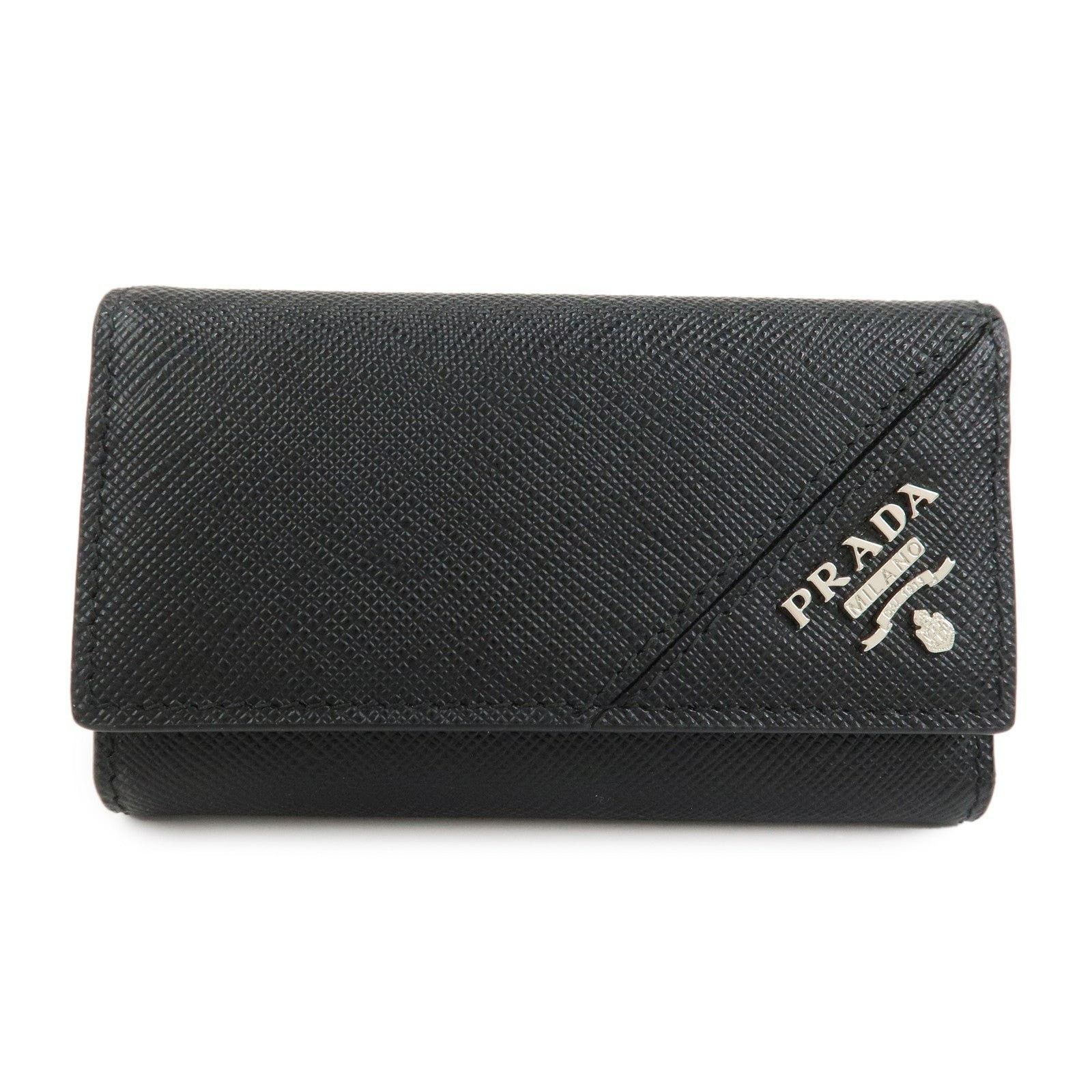 Prada Prada Saffiano Key Holder Black Size ONE SIZE - 1 Thumbnail