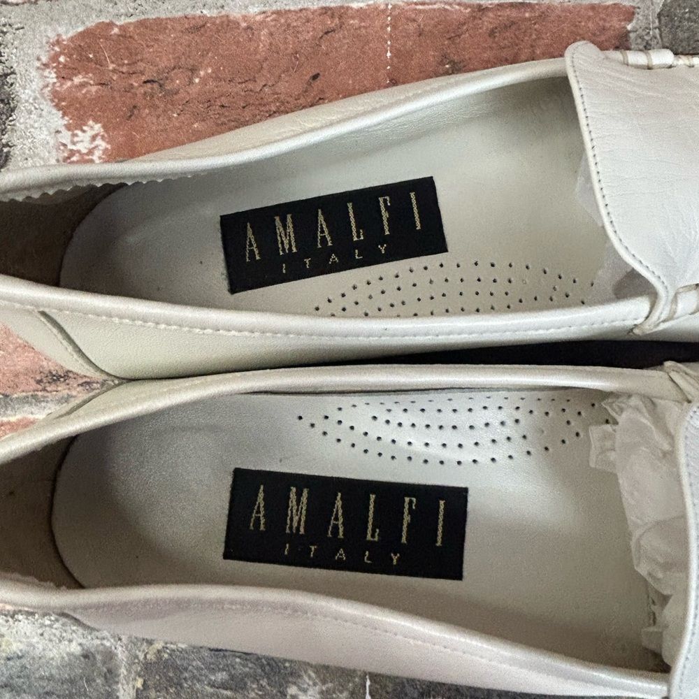Other Amalfi White Leather Loafers Size 8 Size US 8 / IT 38 - 4 Thumbnail
