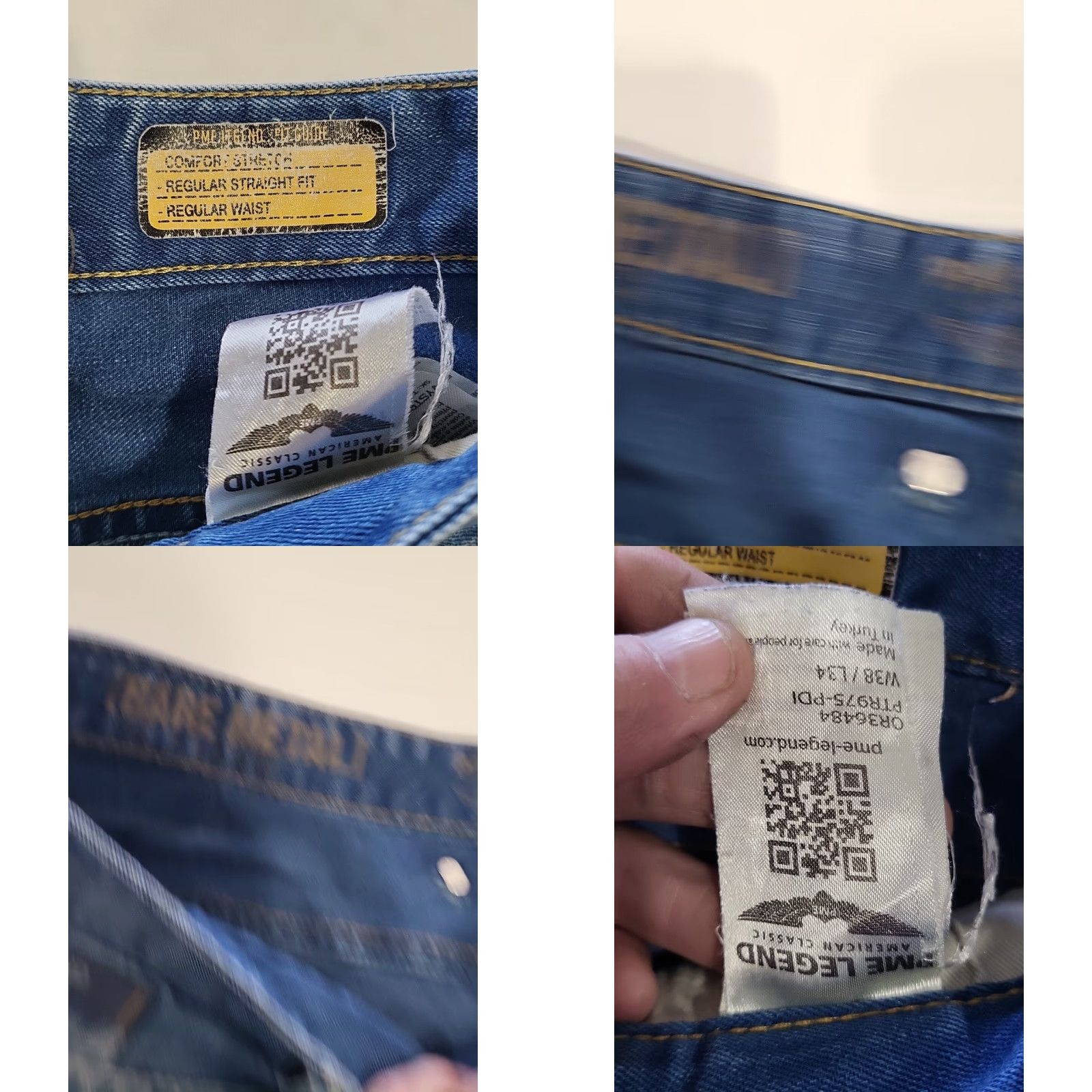 Vintage PME Legend Bare Metal Jeans Button Fly Blue Denim 38x34 Men Regular Straight 6-Pocket Whiskering Size US 38 / EU 54 - 8 Thumbnail