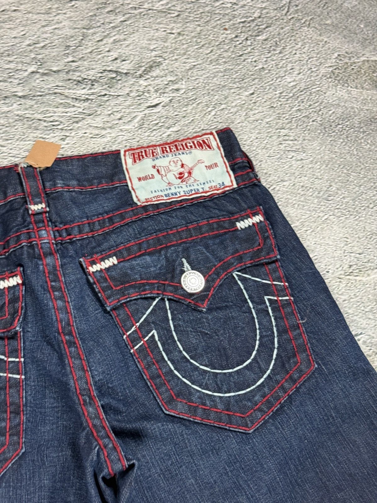 True Religion True Religion jeans straight vintage denim pants navy red Size US 36 / EU 52 - 3 Thumbnail
