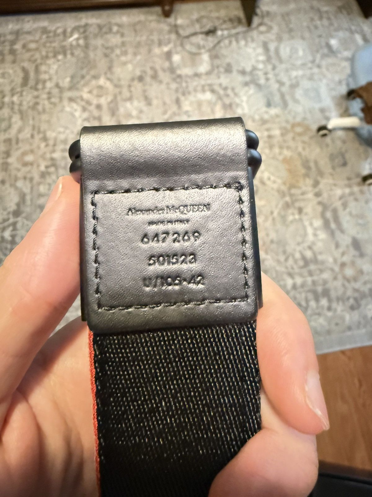 Alexander McQueen Alexander McQueen Logo Print Fabric Belt Size 42 - 4 Thumbnail