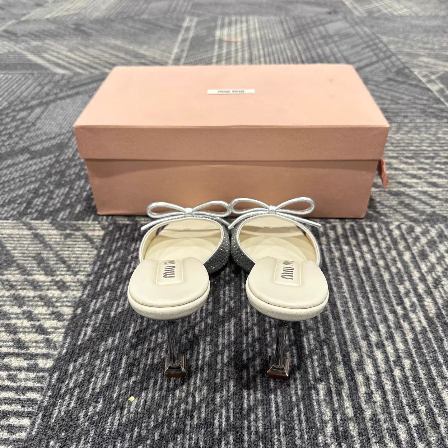 Miu Miu Miu Miu silk stiletto slide heels 37.5 BNIB Size US 7 / IT 37 - 3 Thumbnail