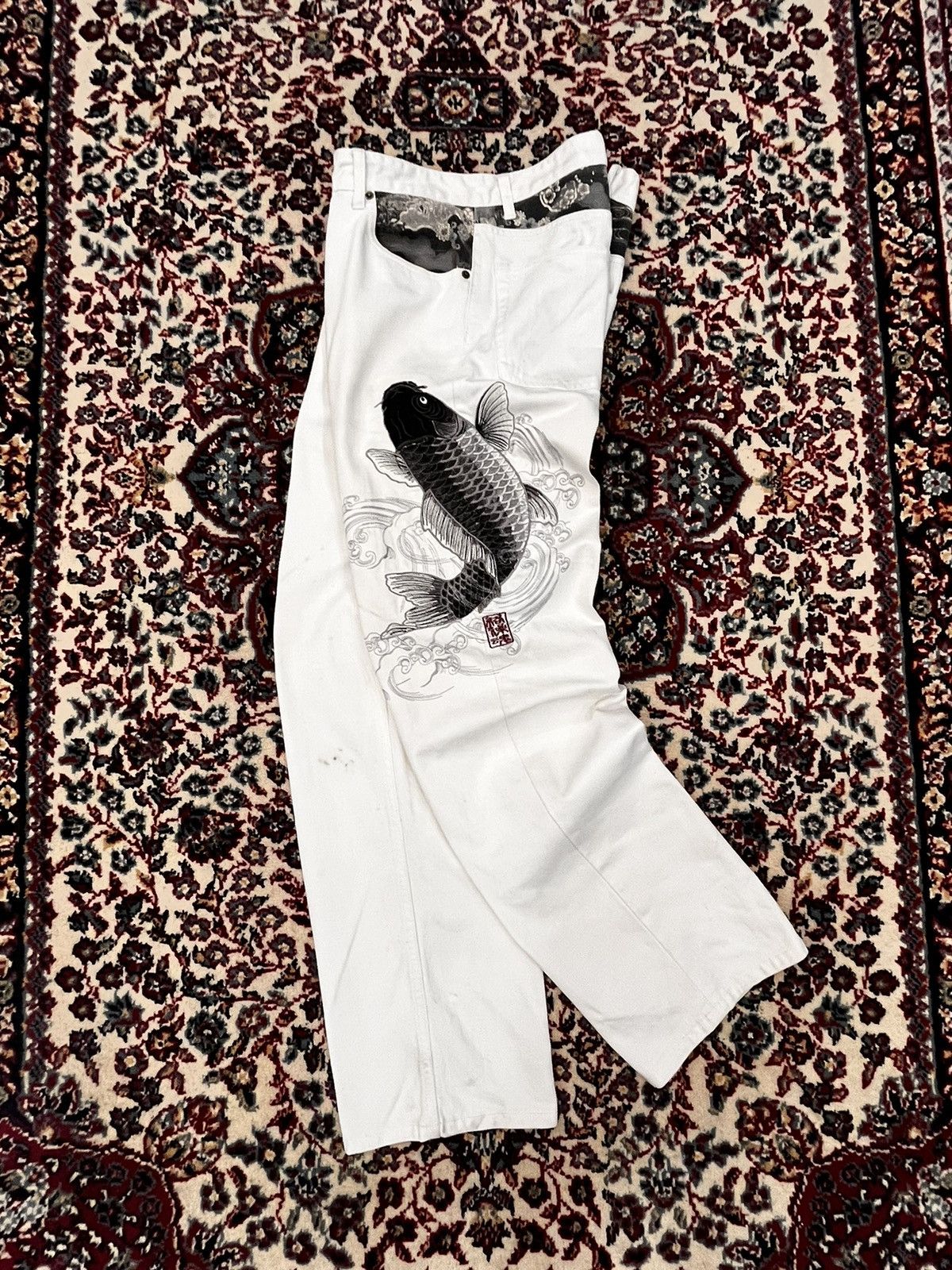 Japanese Brand Crazy vintage Karakuri Tamashi embroidered denim Size US 32 / EU 48 - 4 Thumbnail