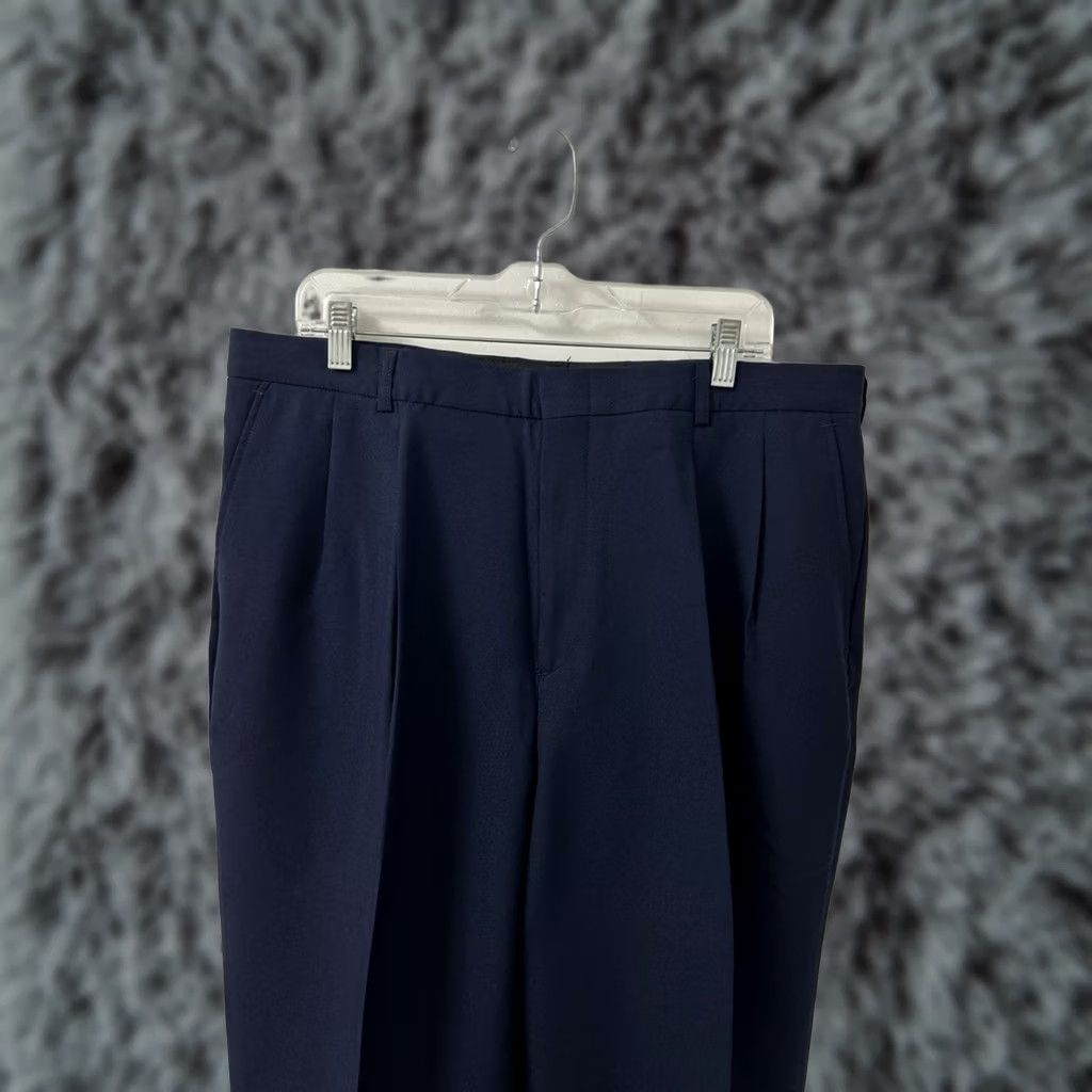 Vintage VINTAGE Flying Cross Pants Mens 38x29 Navy Blue Pleated Polyester Trousers Made In USA Mens Pants Navy Blue USPS Postal 40s 50s MPN 10600 Size US 38 / EU 54 - 1 Thumbnail