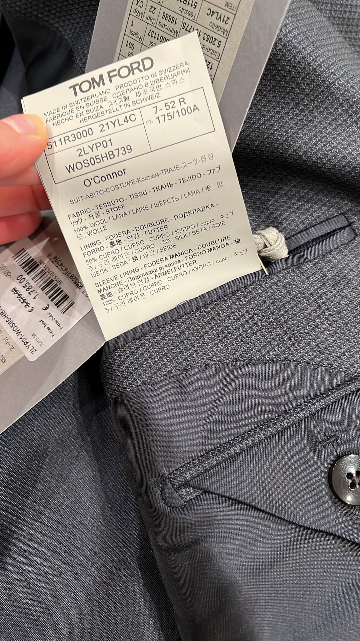 Tom Ford o1loc1c1124 2LYP01 Suit in Dark Grey Size US L / EU 52-54 / 3 - 4 Thumbnail