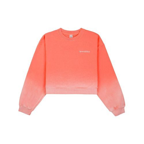 Sporty & Rich o1mle0525 Serif Logo Embroidered Cropped Sweatshirt Size XS / US 0-2 / IT 36-38 - 1 Thumbnail