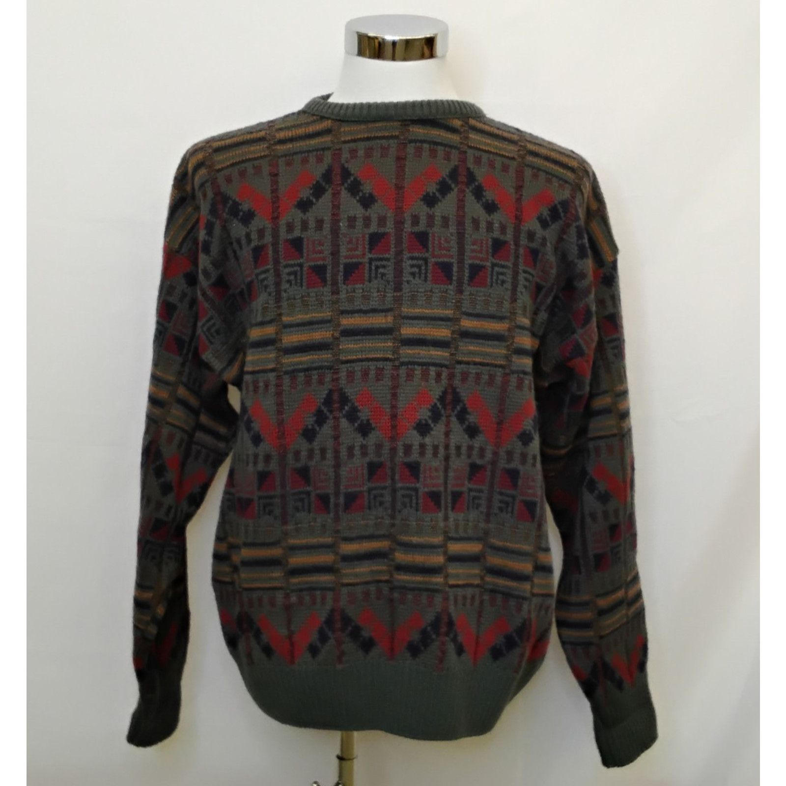 Pendleton Pendleton Wool Sweater Men's L Gray Geo Pattern 1970s USA Size US L / EU 52-54 / 3 - 2 Thumbnail
