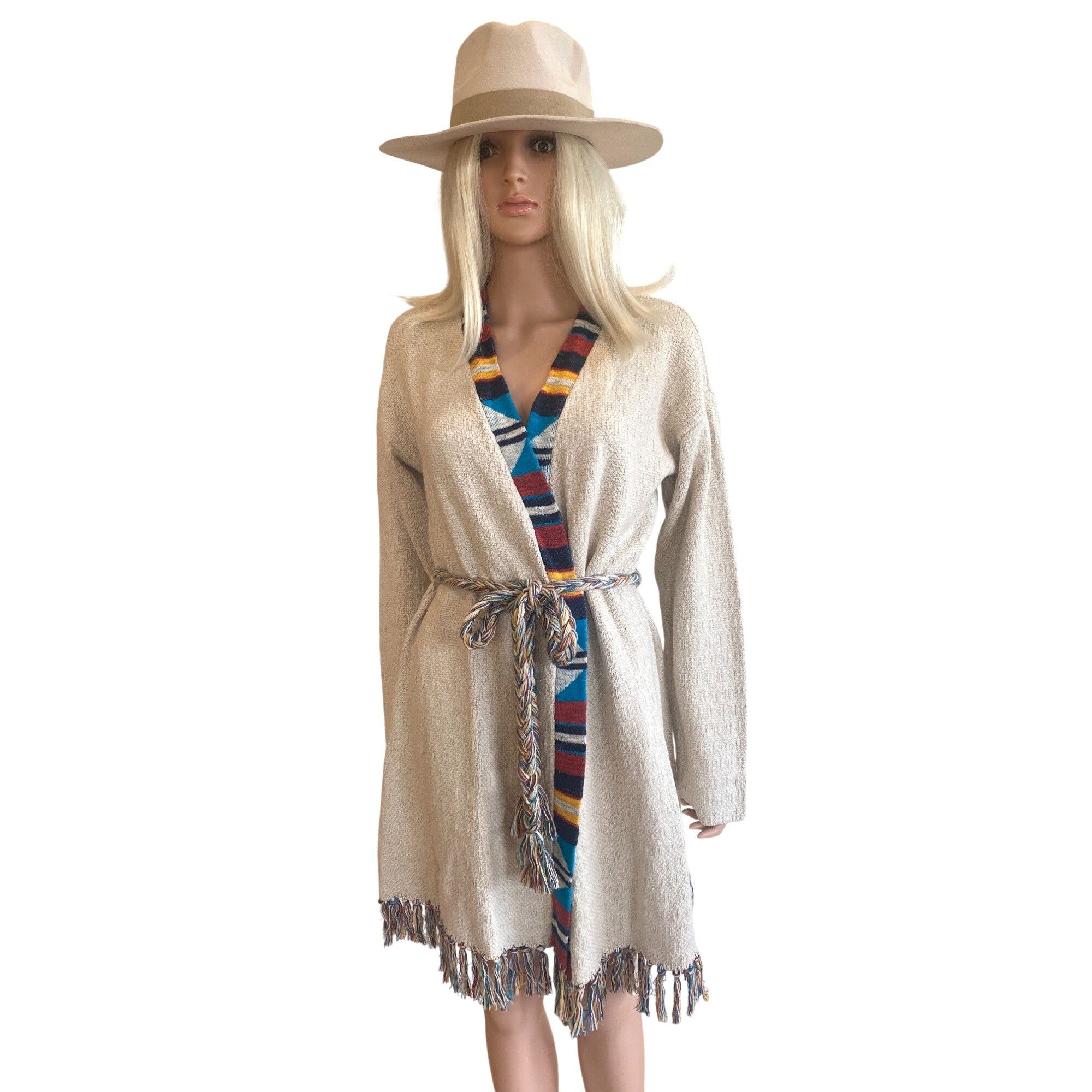 Faherty New $298 Faherty Crow Stripes Tassel Organic Cotton Duster C Size S / US 4 / IT 40 - 1 Thumbnail