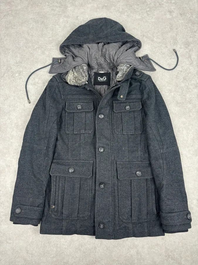 Dolce & Gabbana AW2010 Dolce & Gabbana Charcoal Wool Multi-Pocket Coat Size US M / EU 48-50 / 2 - 3 Thumbnail