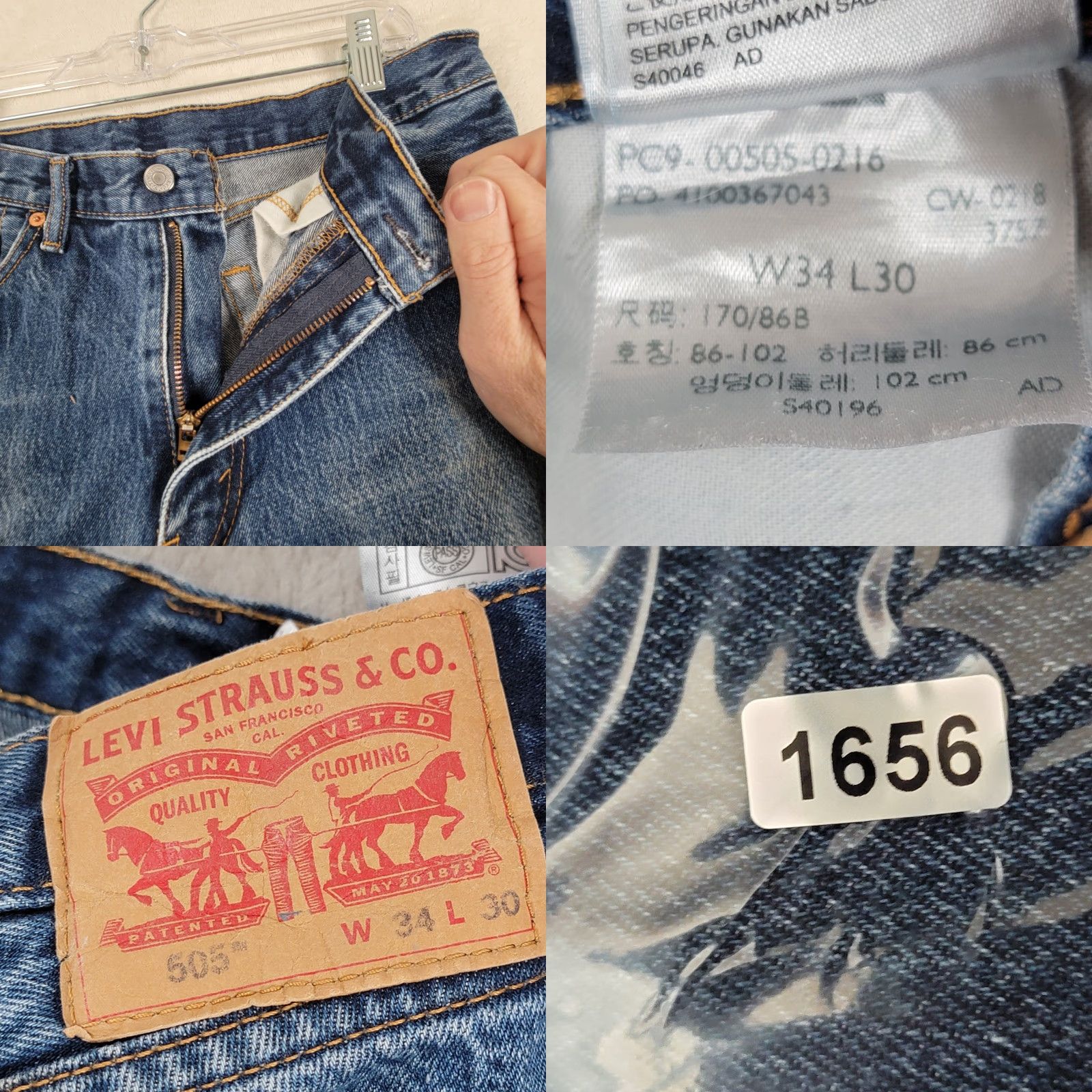 Levi's Levi's Jeans Men 34x30 505 Blue Denim Straight Regular 5-Pocket N/A Size US 34 / EU 50 - 11 Thumbnail