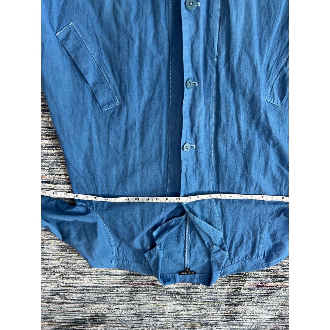 Eileen Fisher Eileen Fisher light weight blue cotton blend coat jacket siz Size M / US 6-8 / IT 42-44 - 6 Thumbnail
