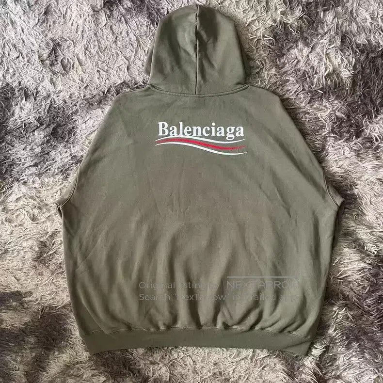 Balenciaga Balenciaga Wave Cola Hooded Sweatshirt Jacket Military Gre Size US M / EU 48-50 / 2 - 2 Thumbnail