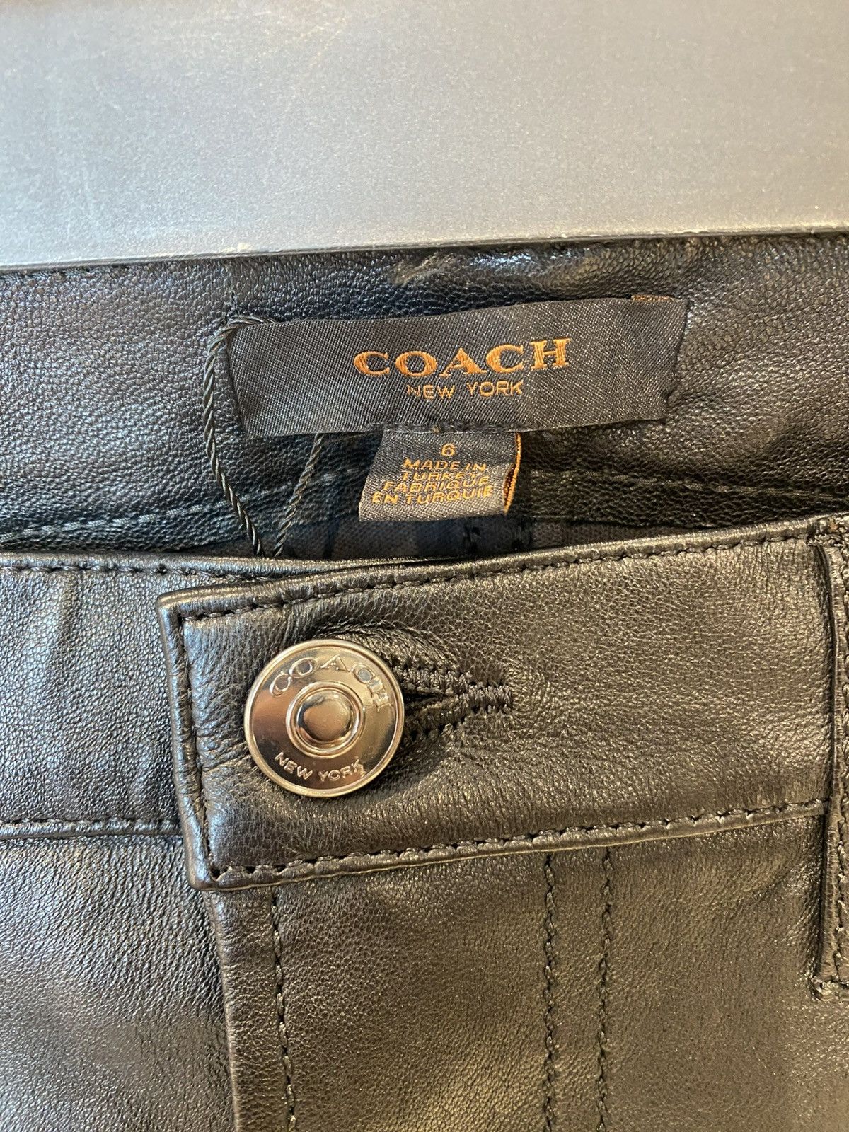 Coach Coach stretch Leather Pants Size 6 Size 28" / US 6 / IT 42 - 4 Thumbnail