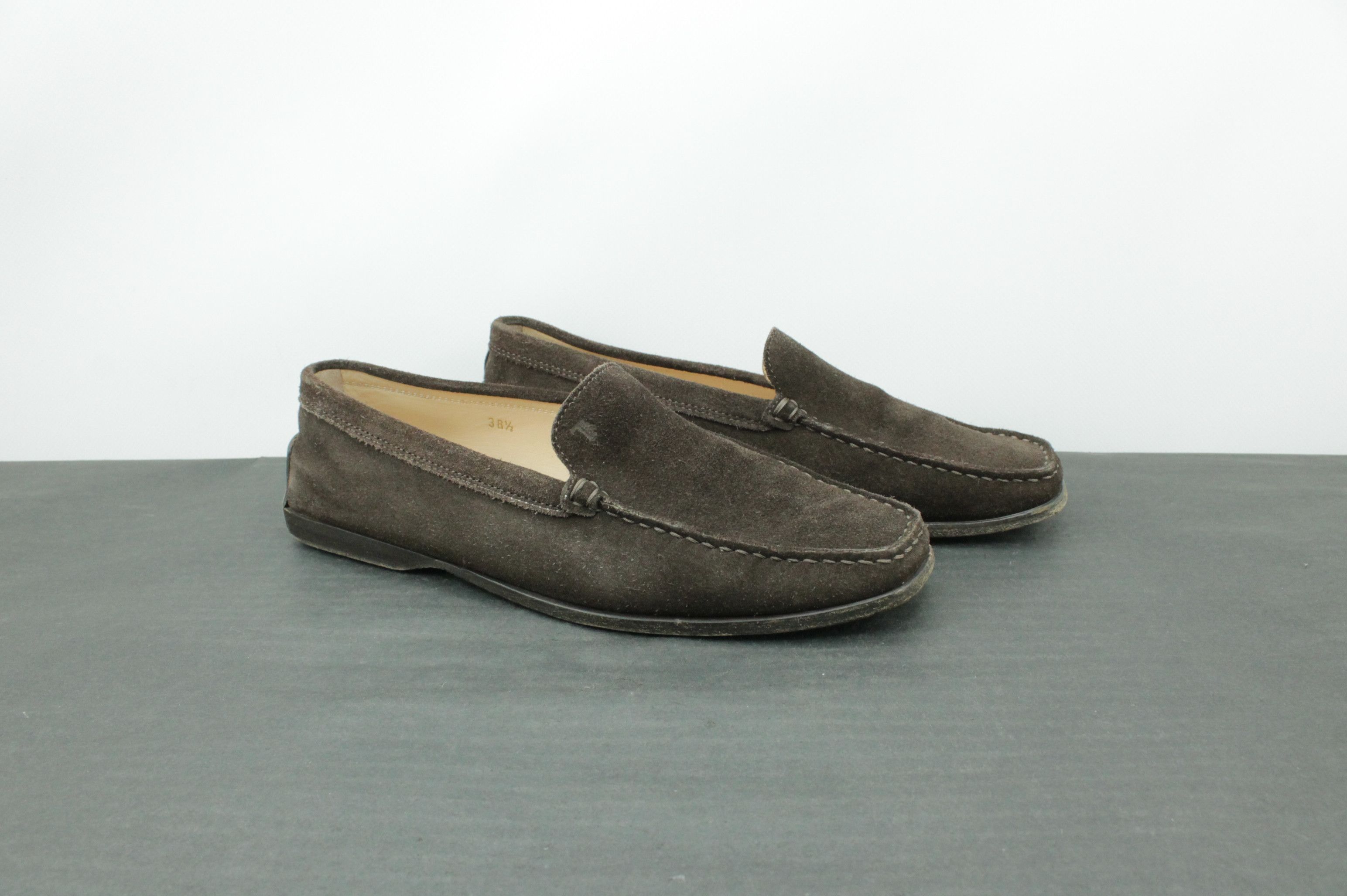 Tod's Brown Suede Slip On Driving Mocassine Loafers Women's